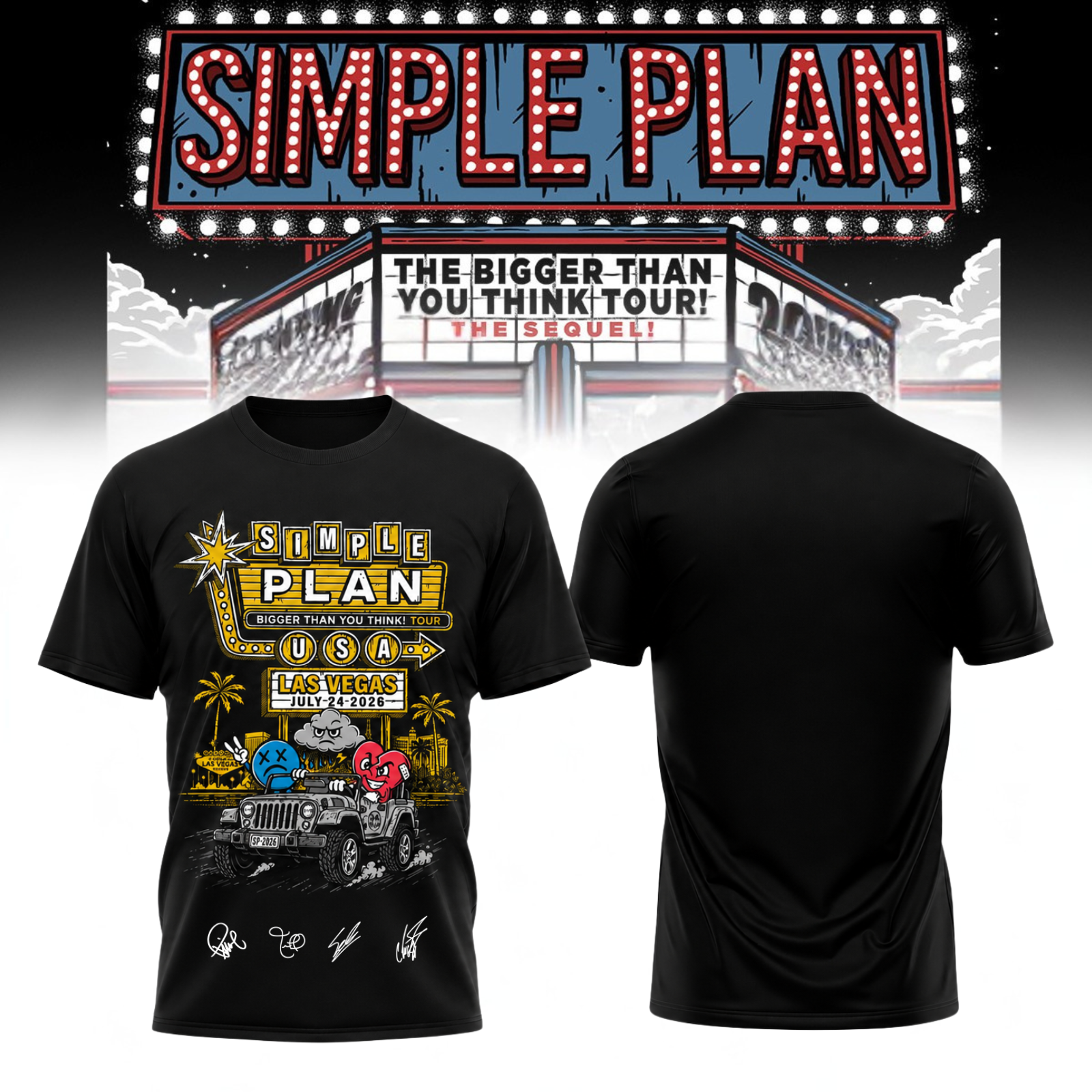 Simple Plan The Bigger Than You Think Tour Limited Edition Tour Tee