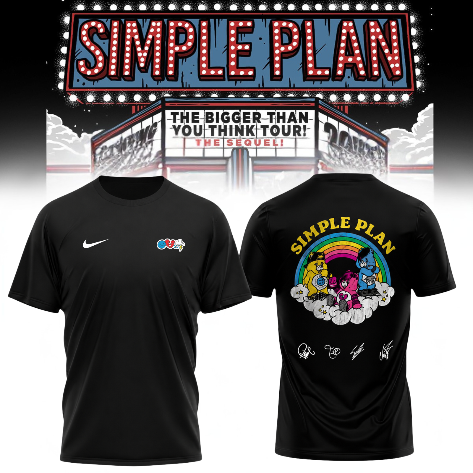 Simple Plan The Bigger Than You Think Tour Premium Fan T Shirt