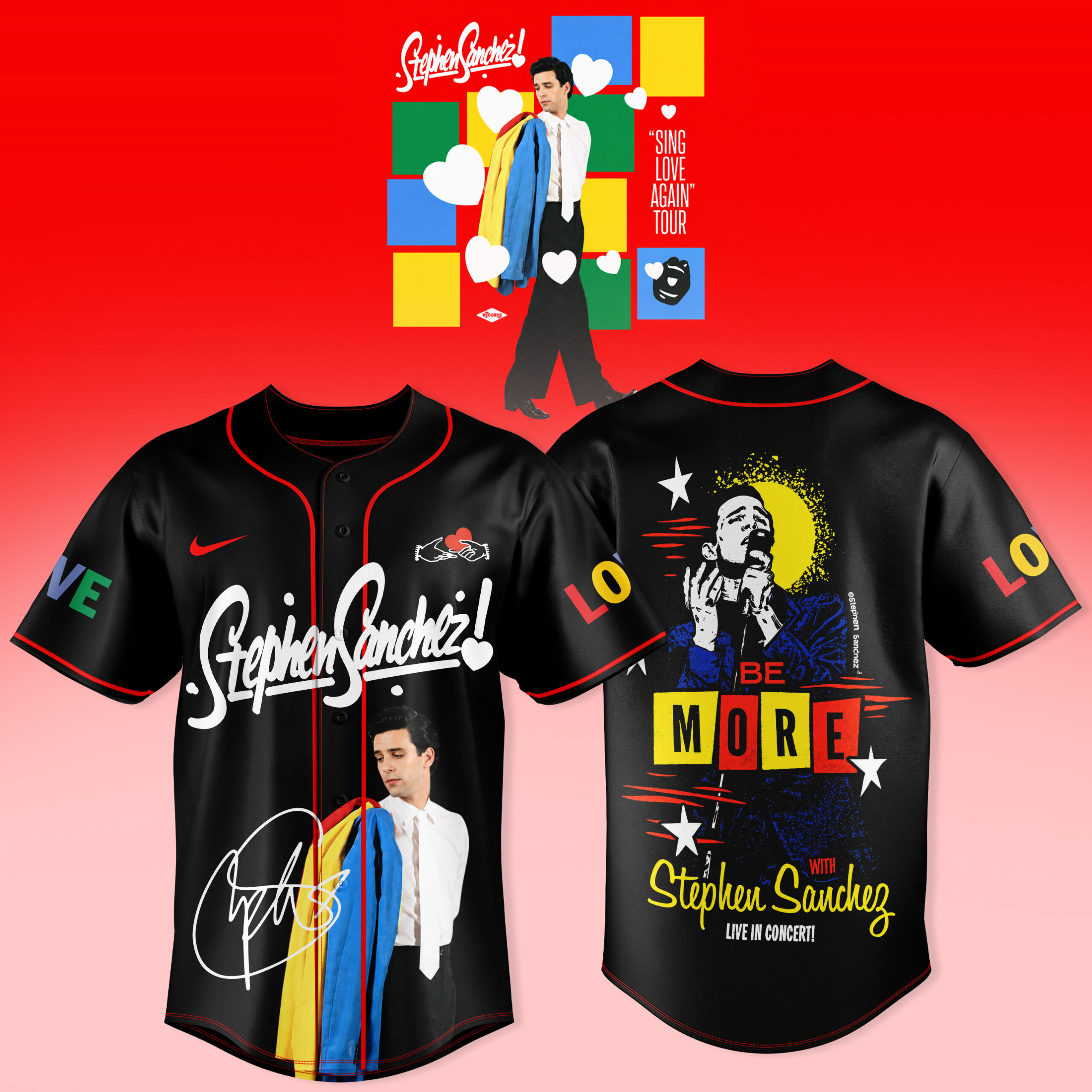 Sing Love Again Tour Premium 3D Baseball Jersey Be More Graphic Edition