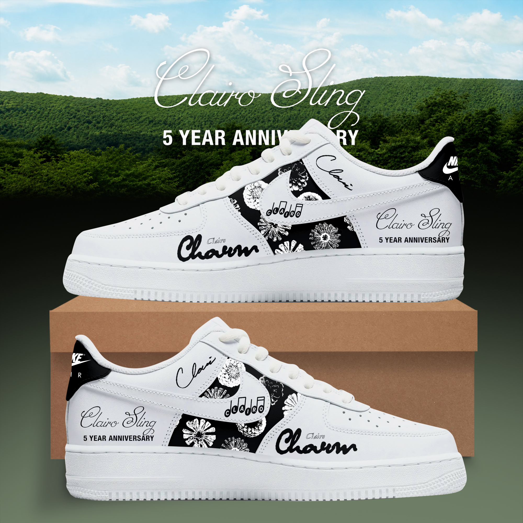 Sling 5 Year Anniversary Premium 3D Custom Swoosh High Top Sneakers