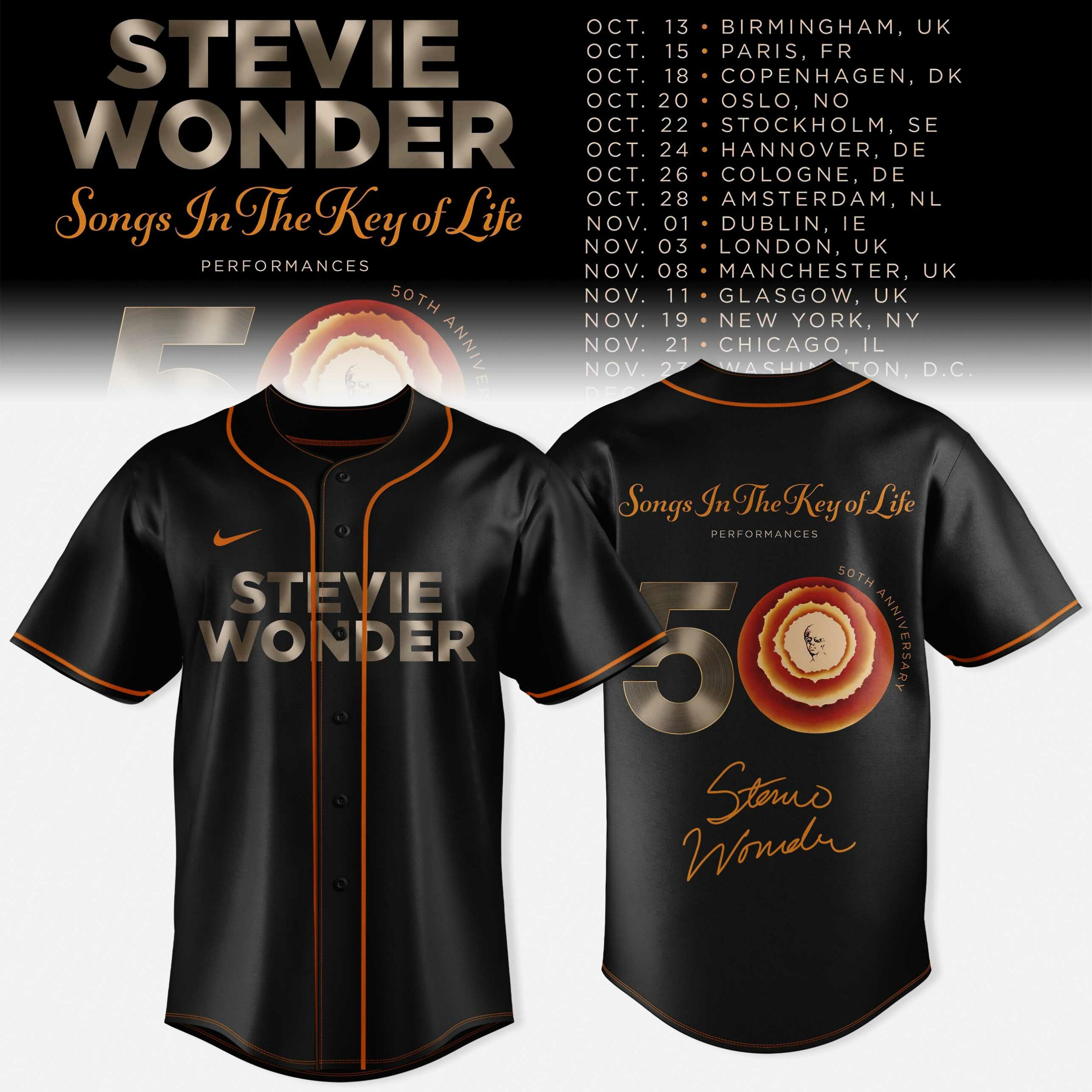 Songs In The Key Of Life 50th Anniversary EU UK Tour Jersey Stevie Wonder Fan Merchandise 1 - Unicasport Songs In The Key Of Life 50th Anniversary EU UK Tour Jersey Stevie Wonder Fan Merchandise