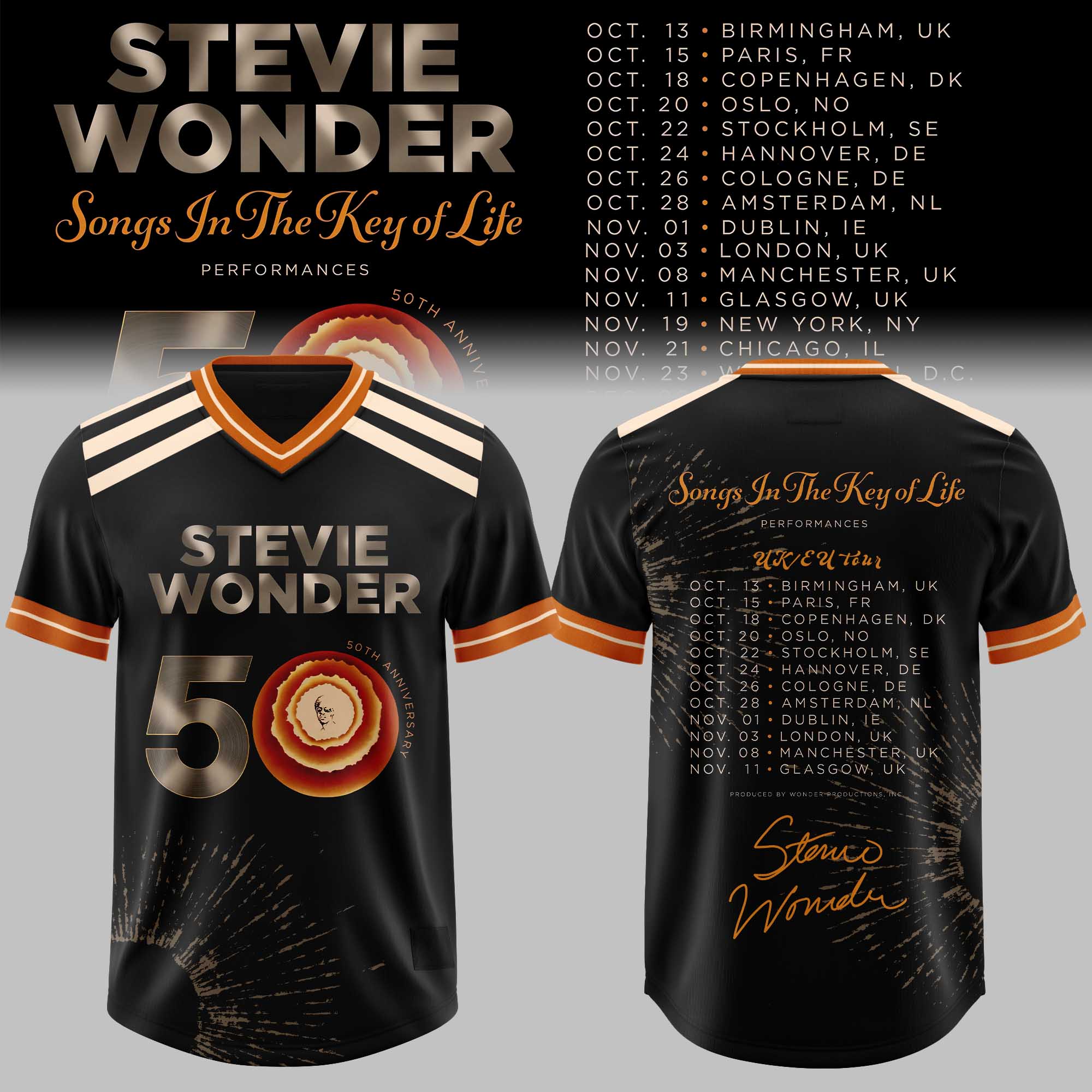 Songs In The Key Of Life 50th Anniversary EU UK Tour Jersey Stevie Wonder Music Fan Apparel 2 - Unicasport Songs In The Key Of Life 50th Anniversary EU UK Tour Jersey Stevie Wonder Music Fan Apparel