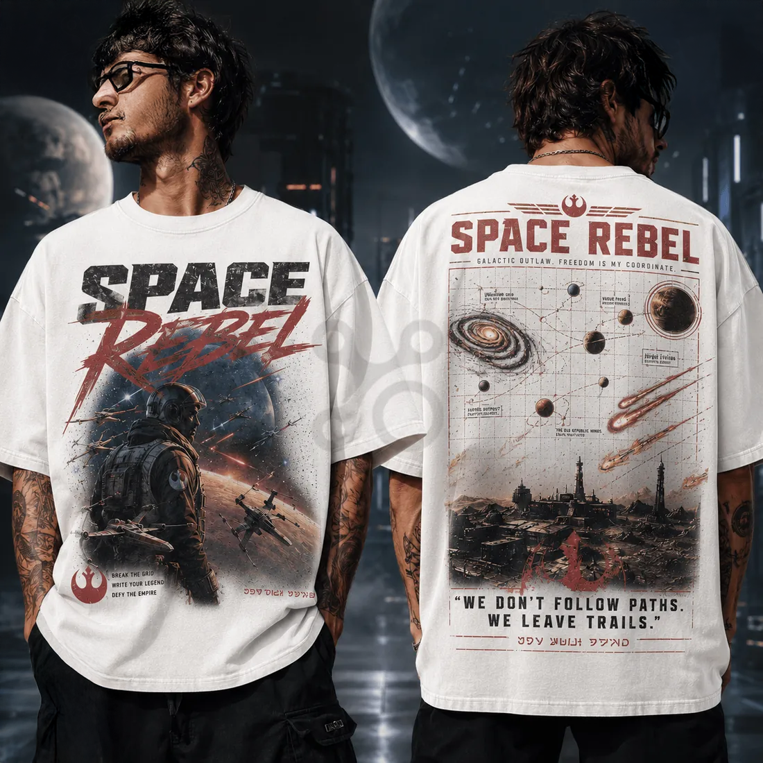 Space Rebel Galactic Vintage Oversized Graphic T Shirt Collection