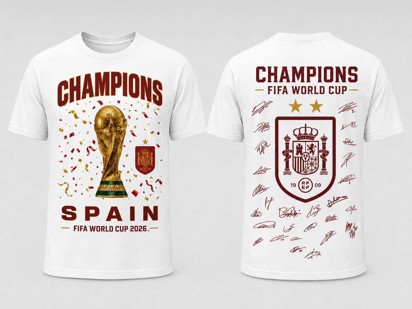 Spain Champions World Cup 2026 Premium Fan T Shirt