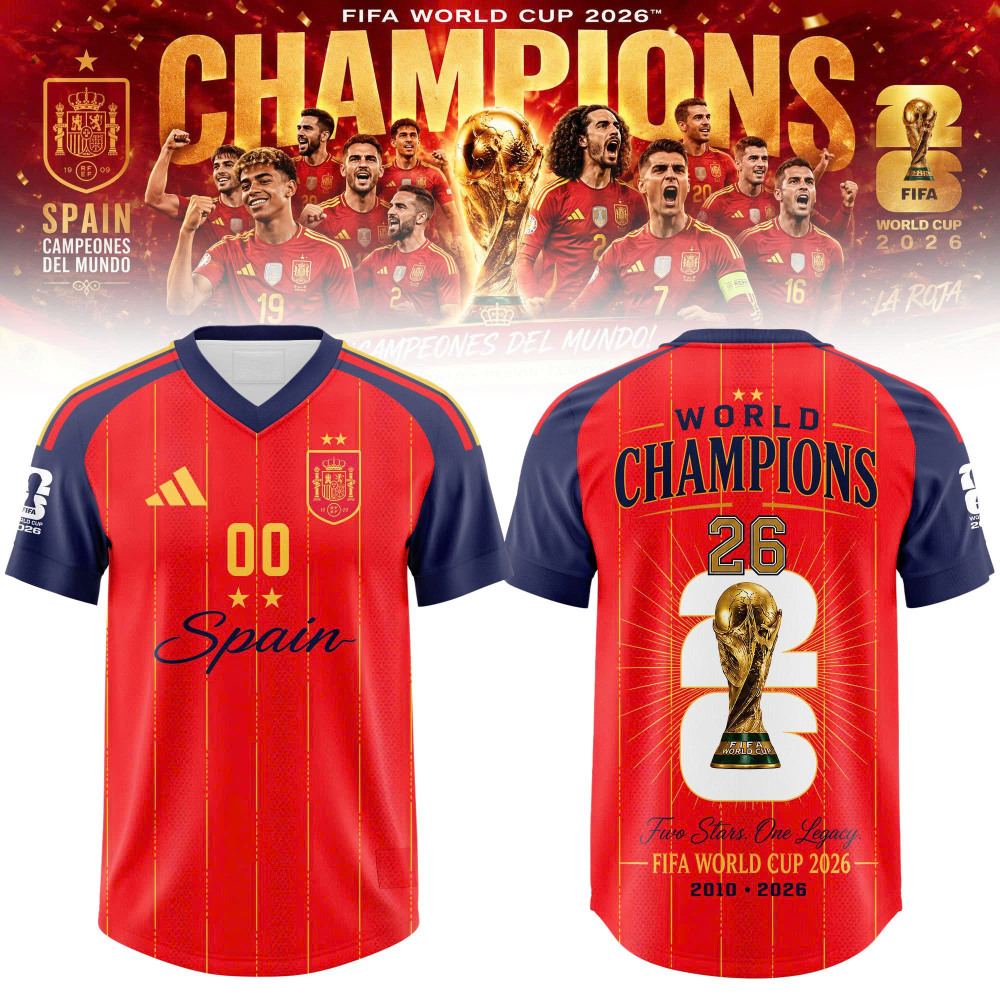 Spain World Champions 2026 Championship Jersey Collection