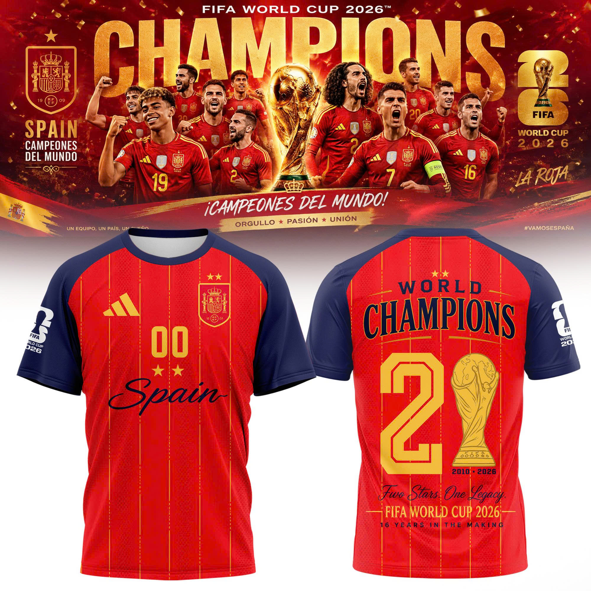 Spain World Champions 2026 Collector Graphic Shirt
