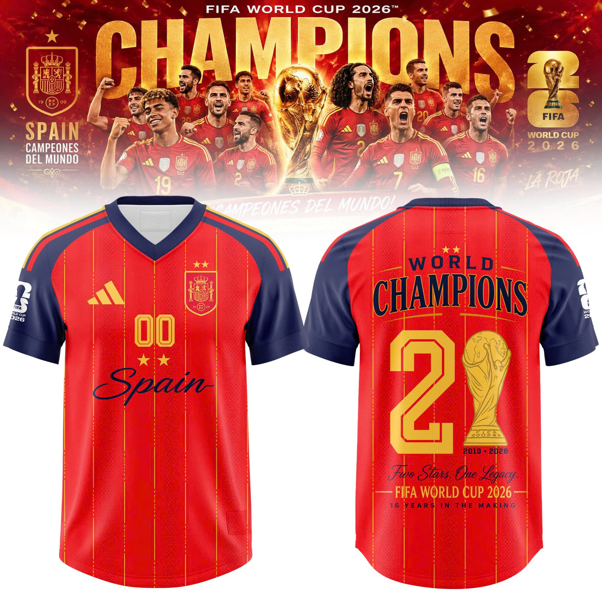 Spain World Champions 2026 Premium Fan Jersey Edition