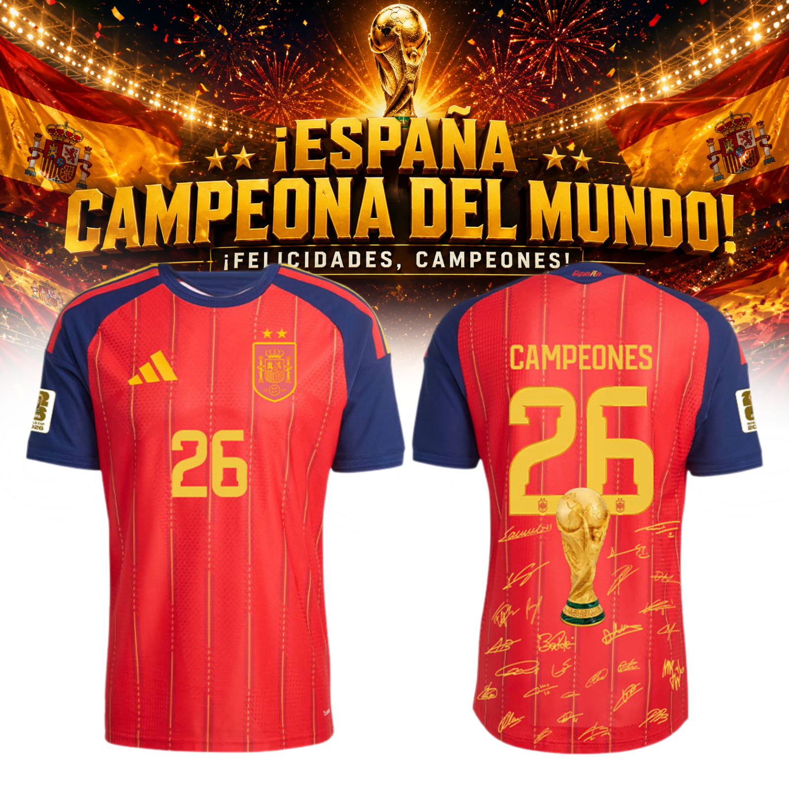 Spain World Champions 2026 Premium Signature Jersey Edition