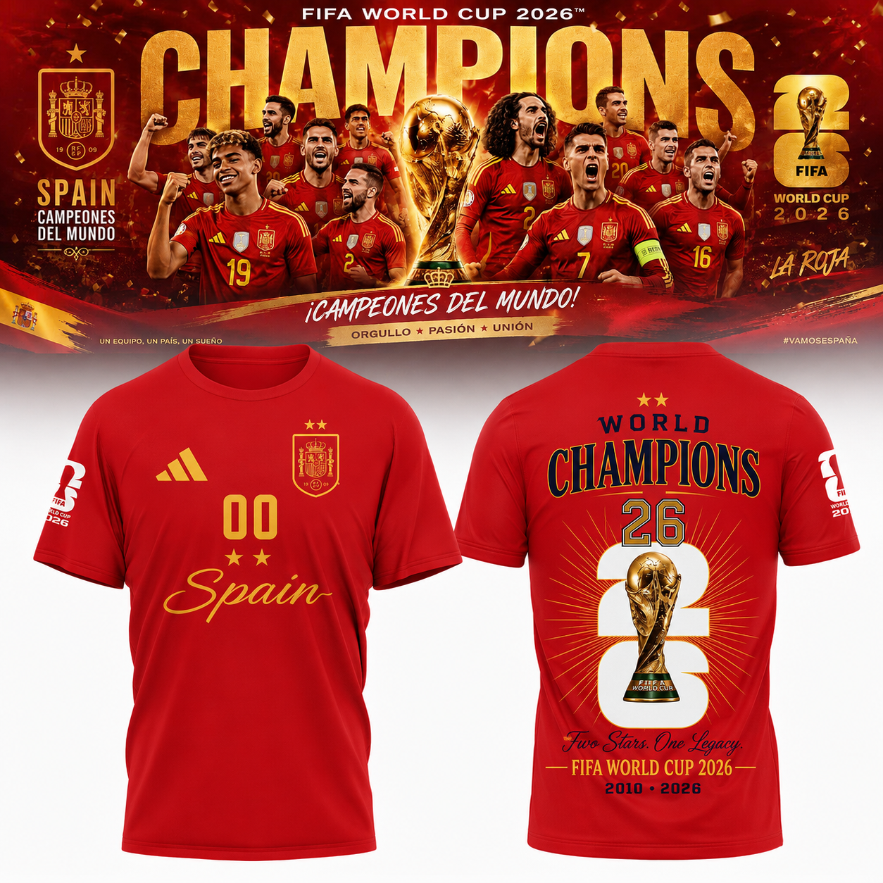 Spain World Champions 2026 Victory Celebration T Shirt