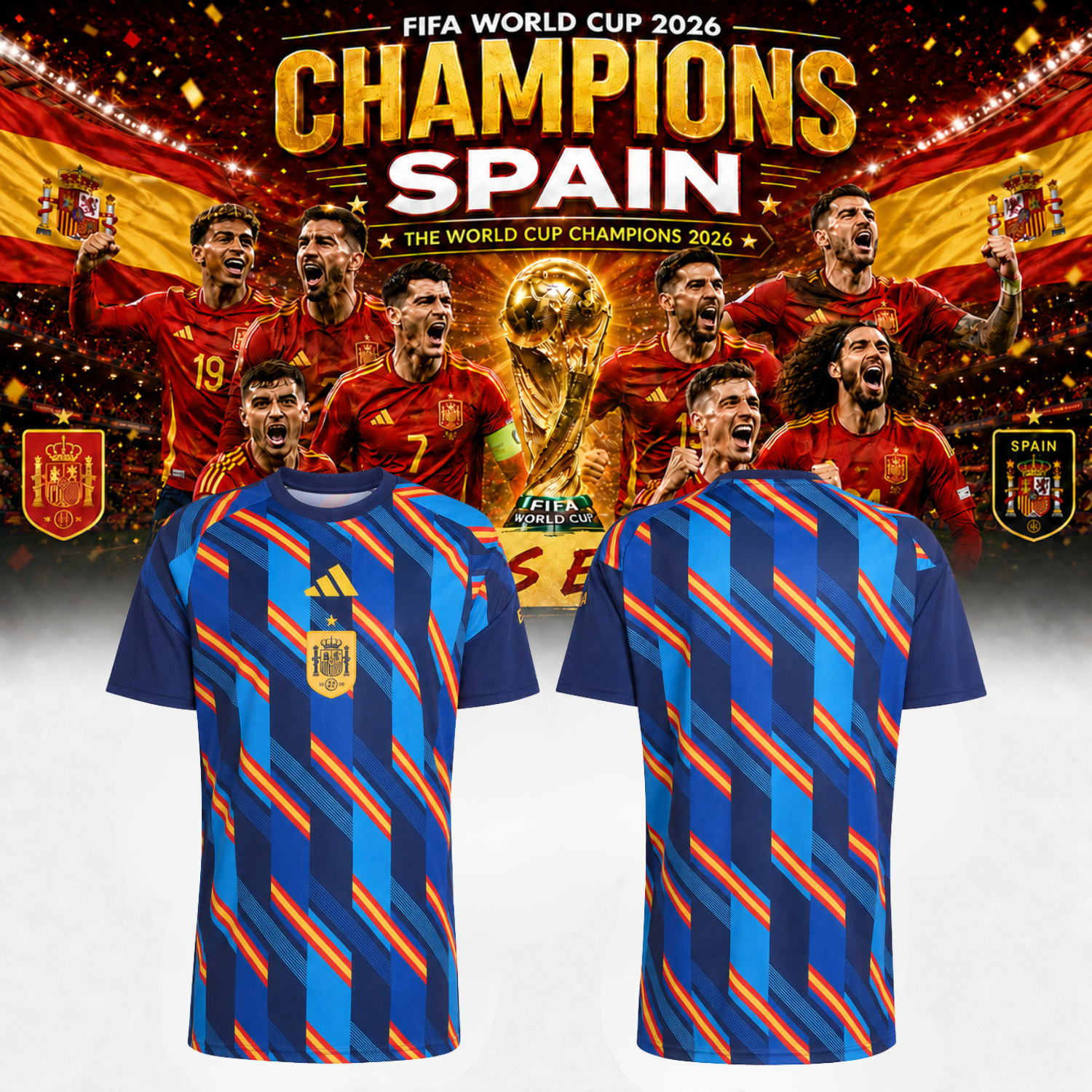 Spain World Cup Champions 2026 Graphic Championship Shirt