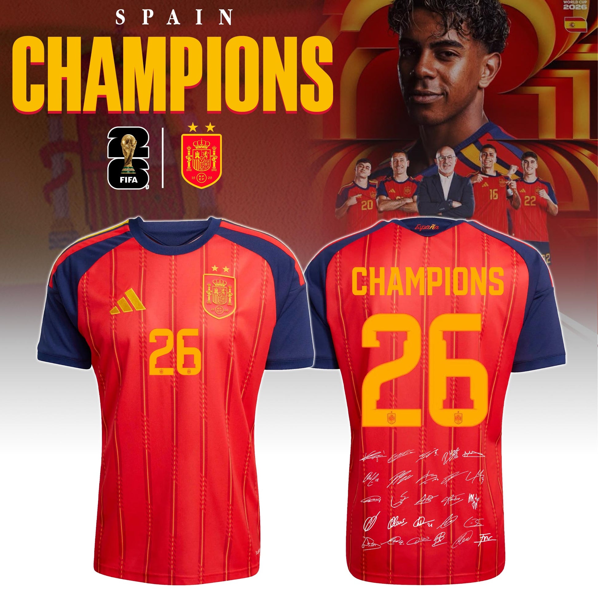 Spain World Cup Champions 2026 Limited Edition Fan Jersey