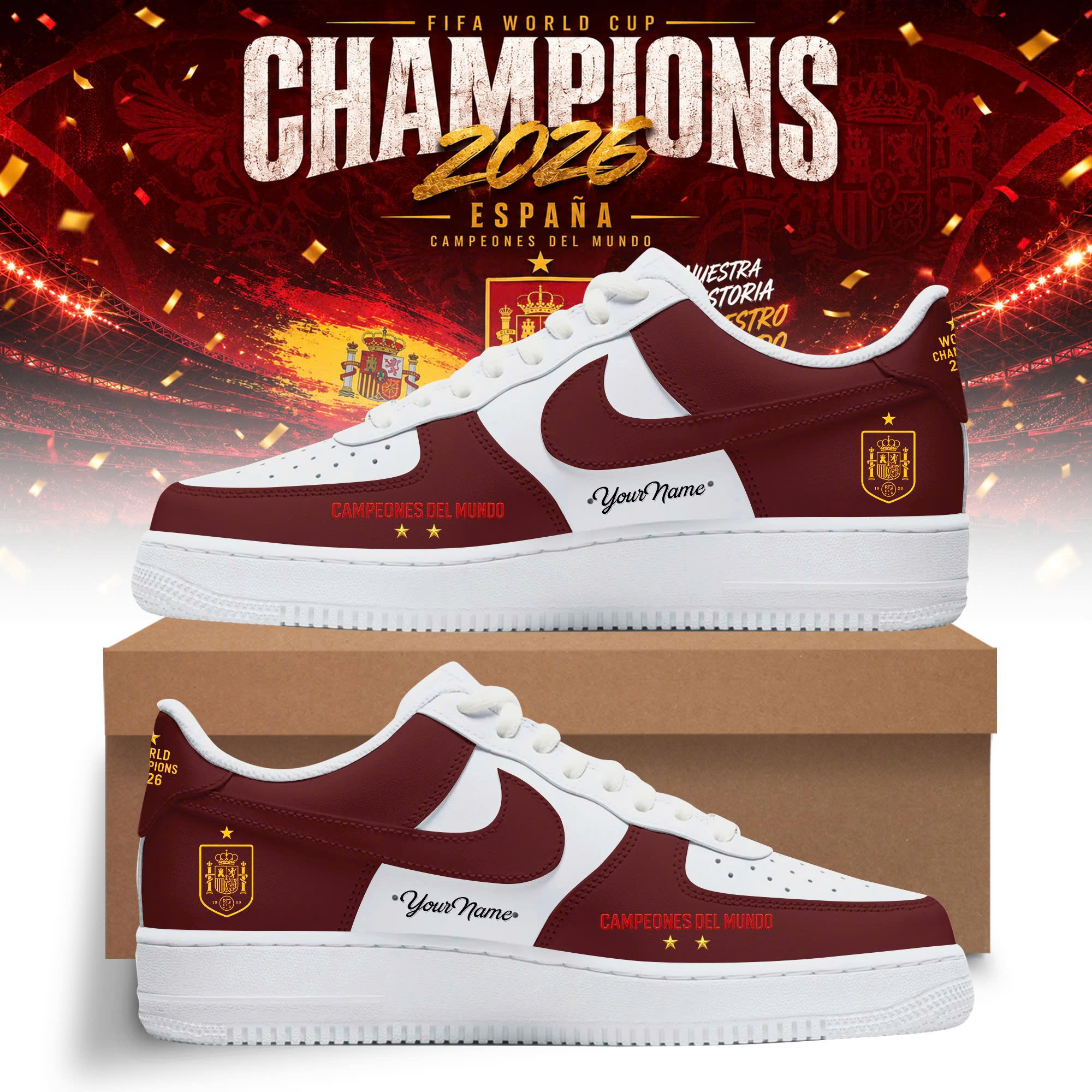 Spain World Cup Champions 2026 Limited Edition Sneakers