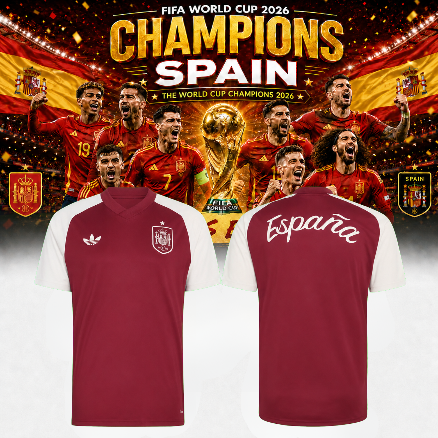 Spain World Cup Champions 2026 Official Football Jersey