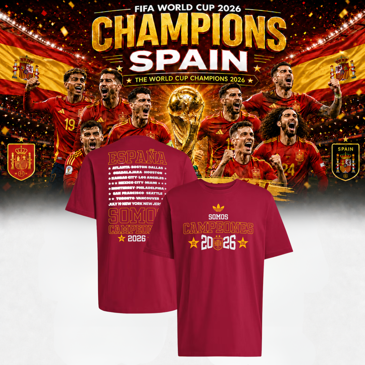Spain World Cup Champions 2026 Premium Supporter Shirt