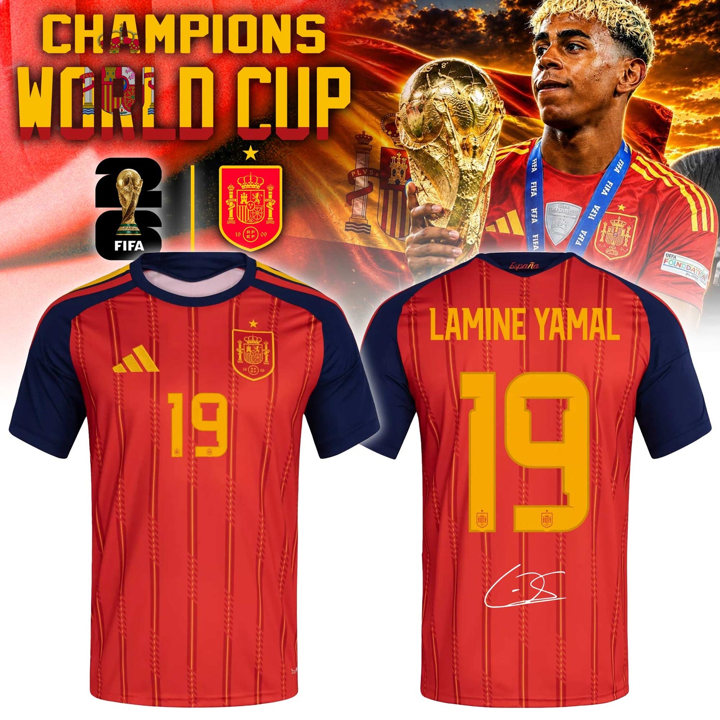 Spain Yamal World Cup Champions 2026 Limited Edition Football Jersey