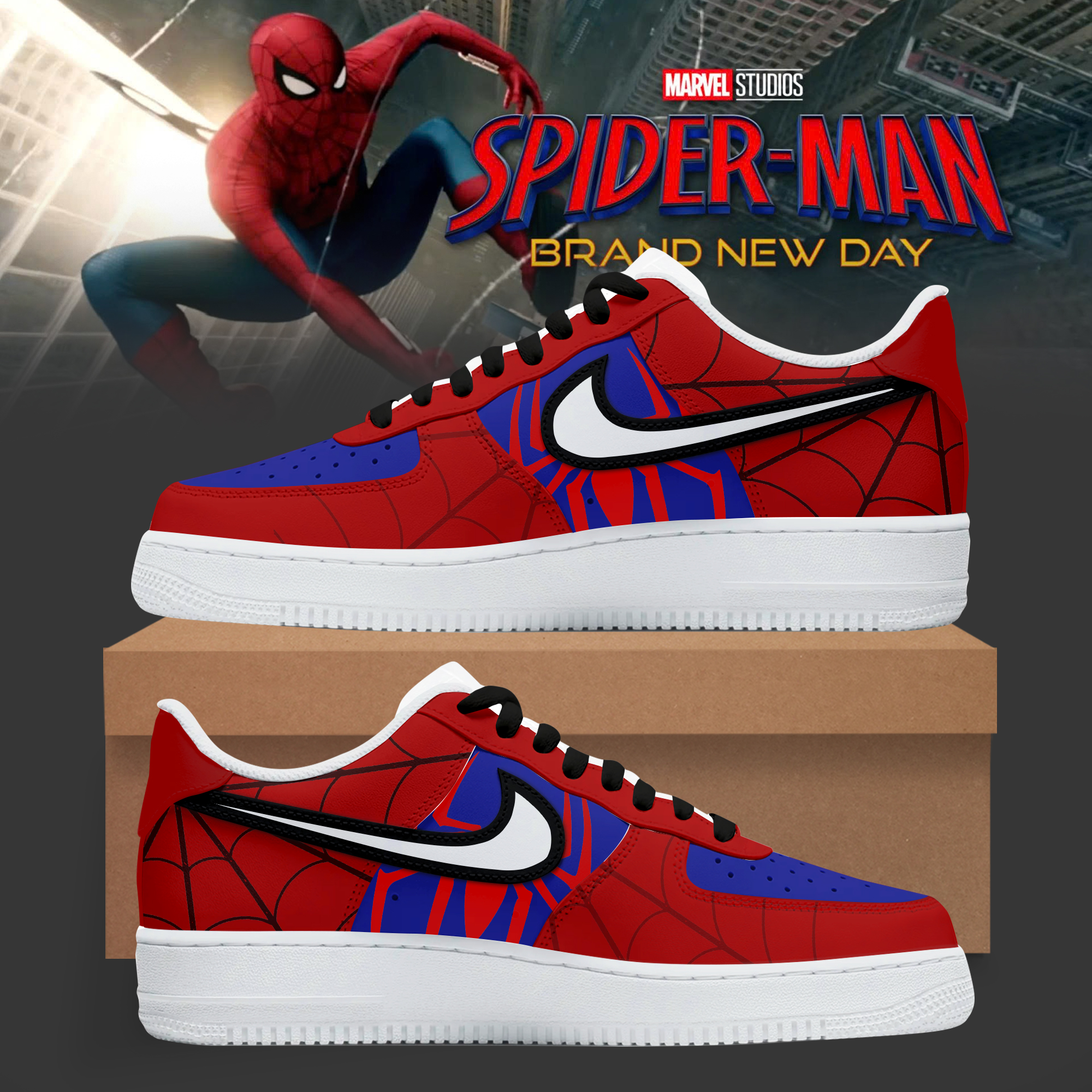 Spider Man Brand New Day Limited Edition Air Force 1 Sneakers