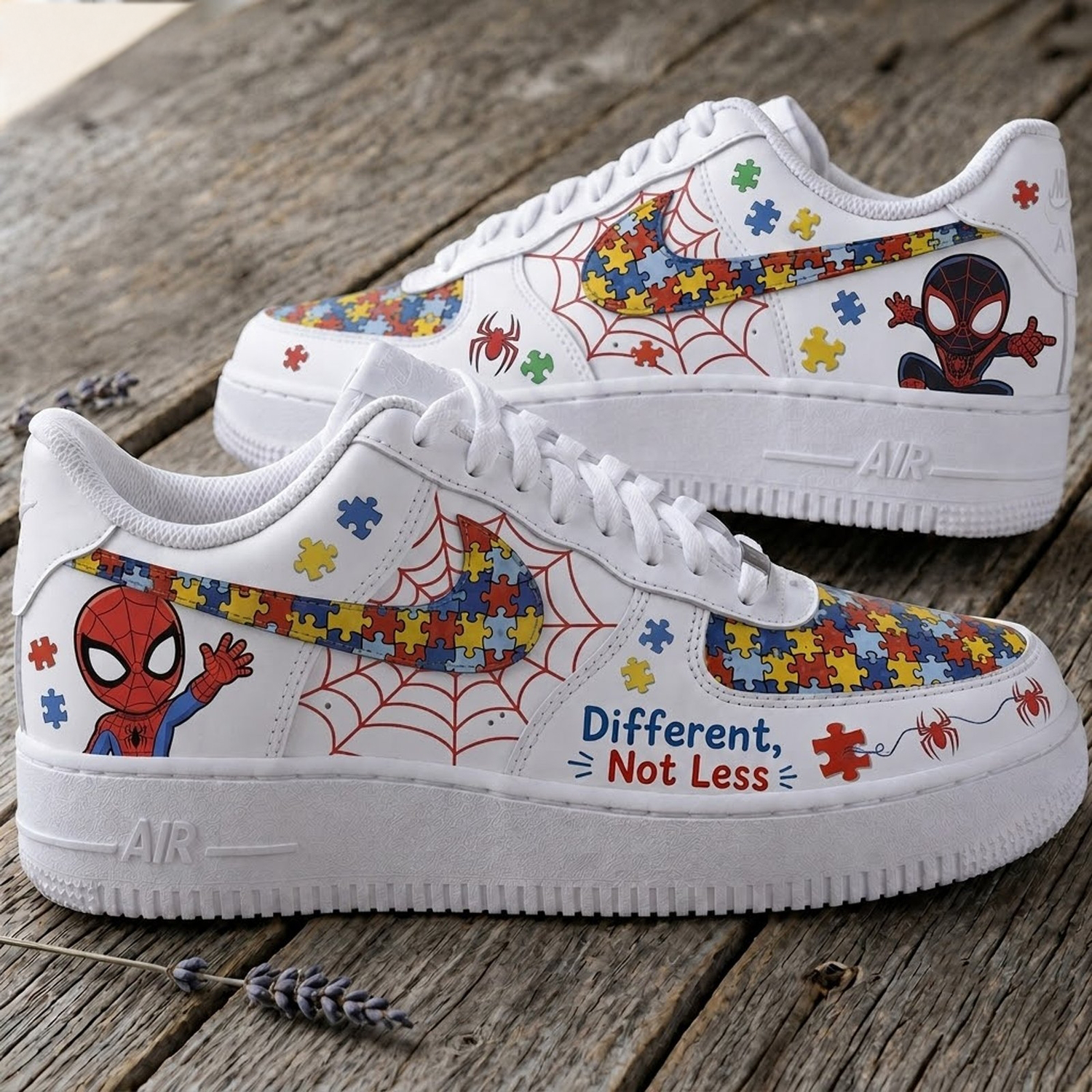 SpiderMan Different, Not Less Autism Awareness Low Top Sneakers Â– Neurodiversity Gift