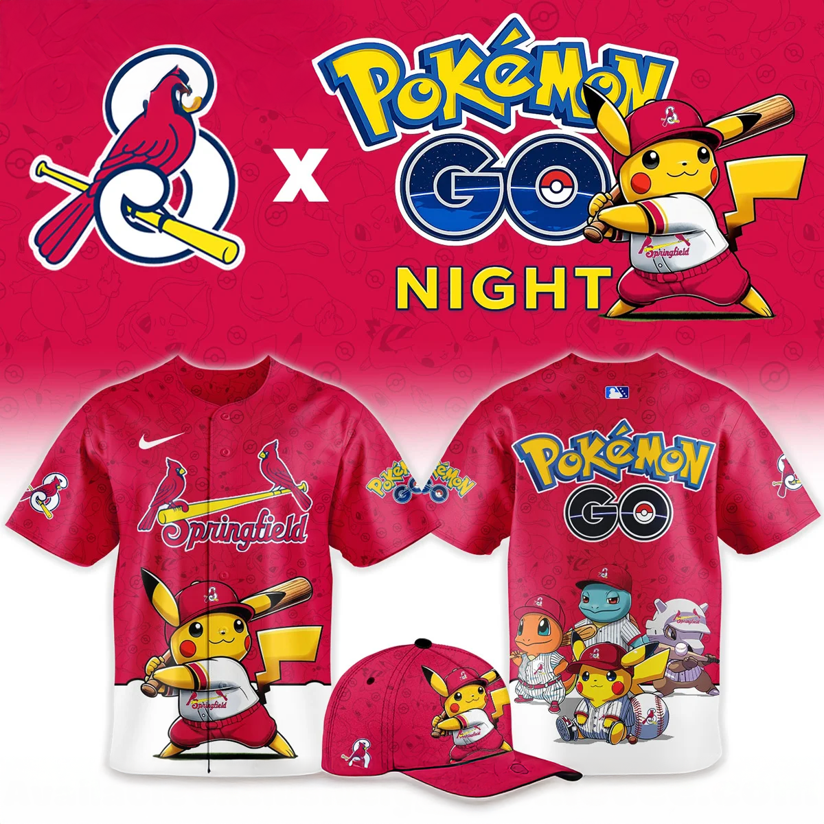 St Louis Cardinals Pokemon GO Official Baseball Jersey Collection