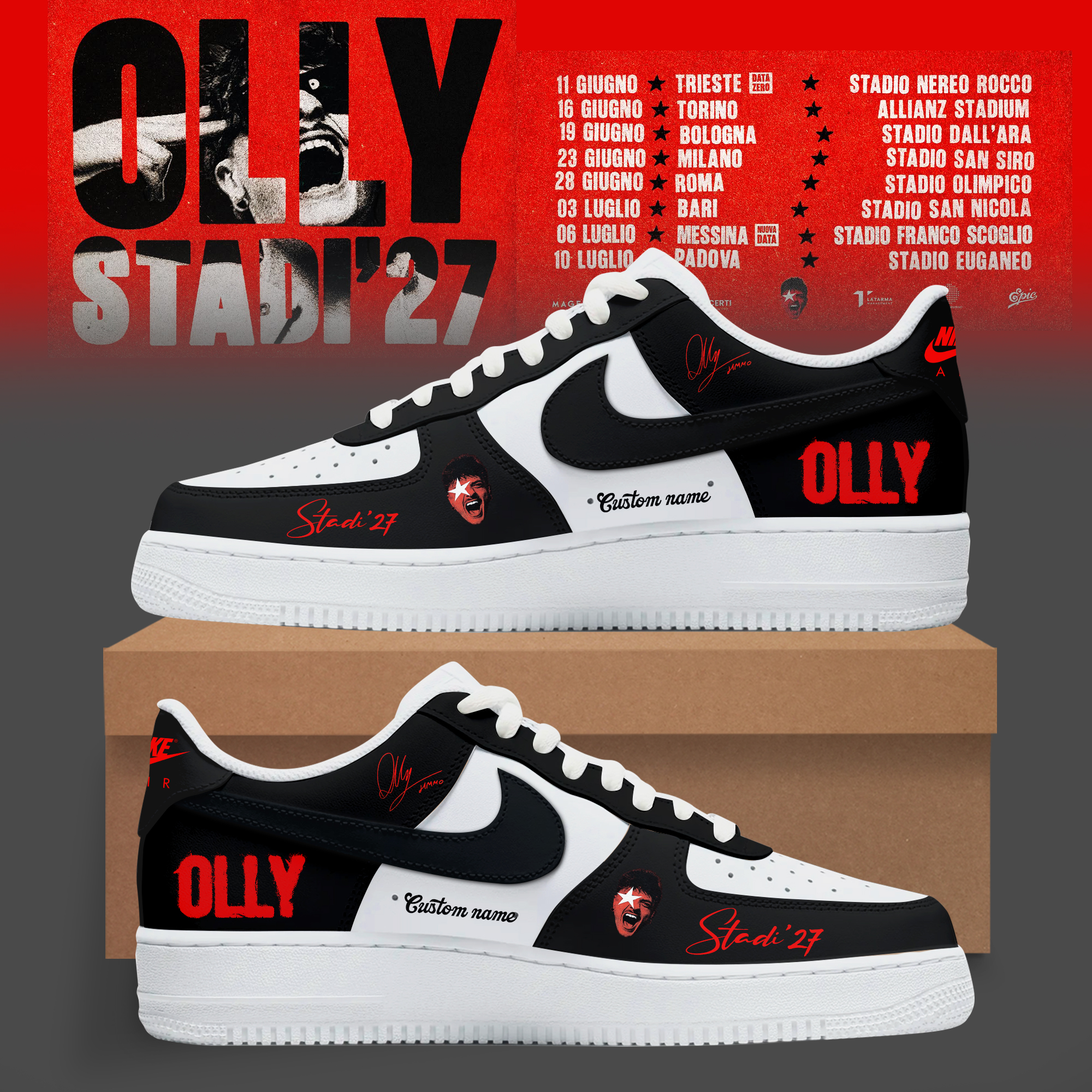 Stadi 2027 Tour Premium 3D Air Force 1 Custom Sneakers Style 3