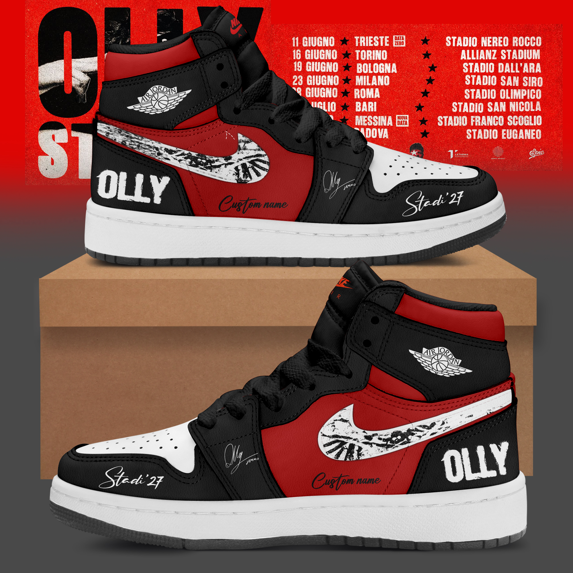 Stadi 2027 Tour Premium 3D Air Force 1 Custom Sneakers Style 5