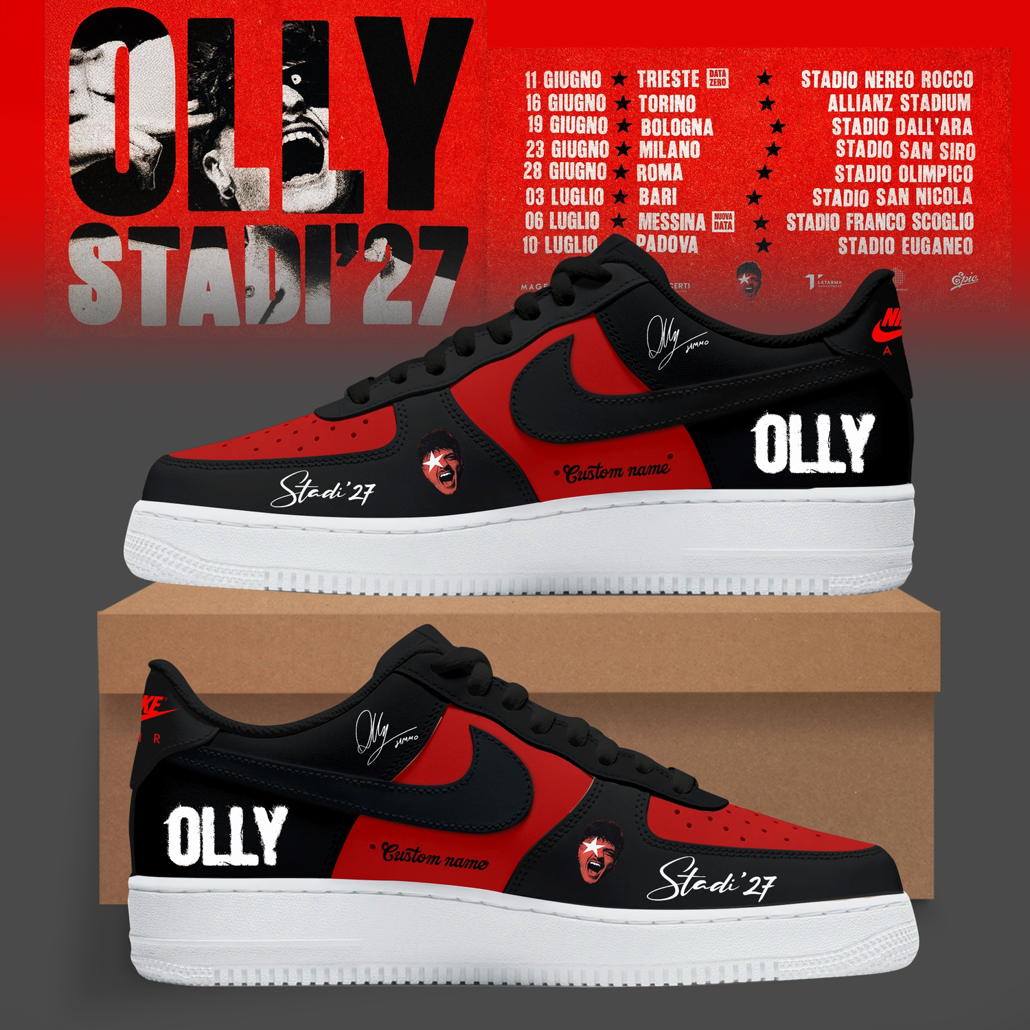 Stadi 2027 Tour Premium 3D Air Force One Sneakers Classic Edition