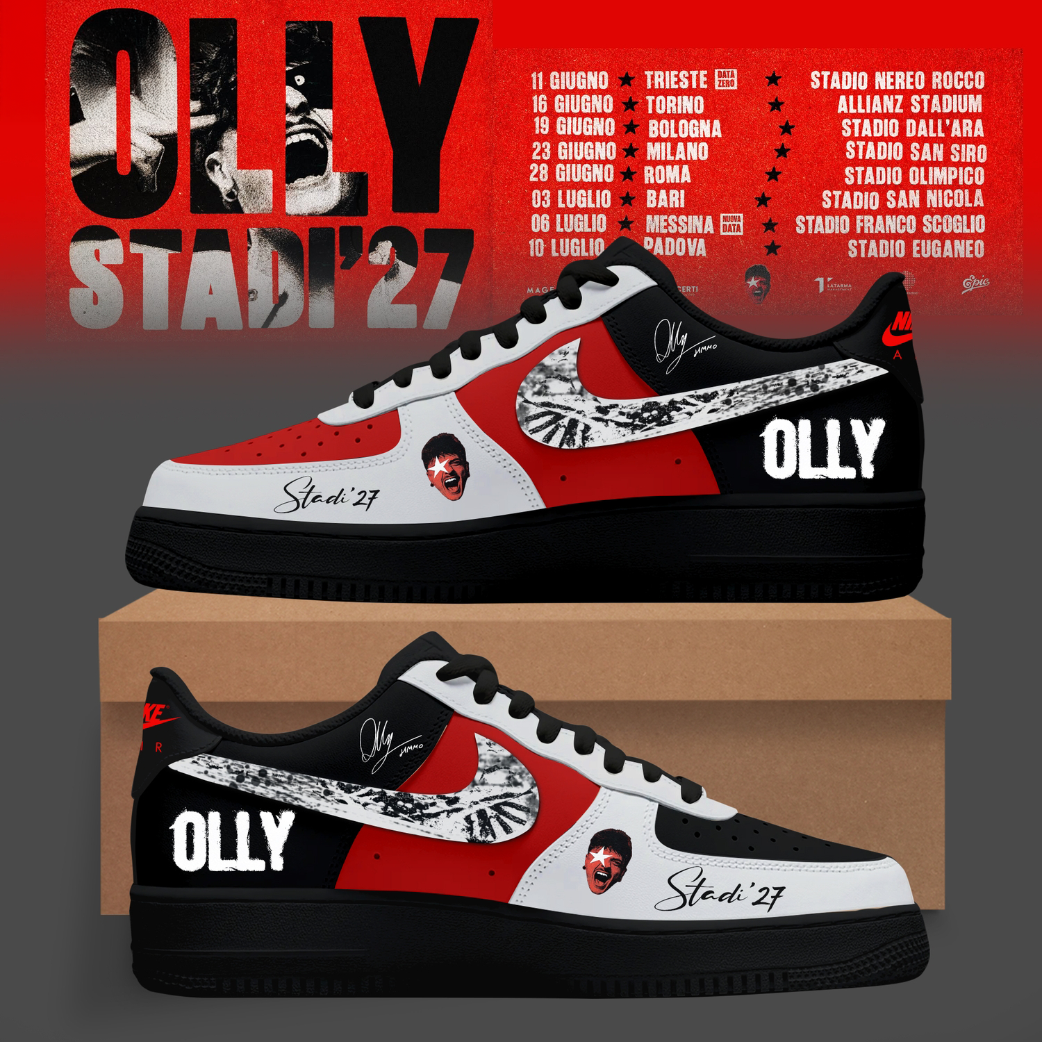 Stadi 2027 Tour Premium 3D Air Force One Sneakers Collector Edition