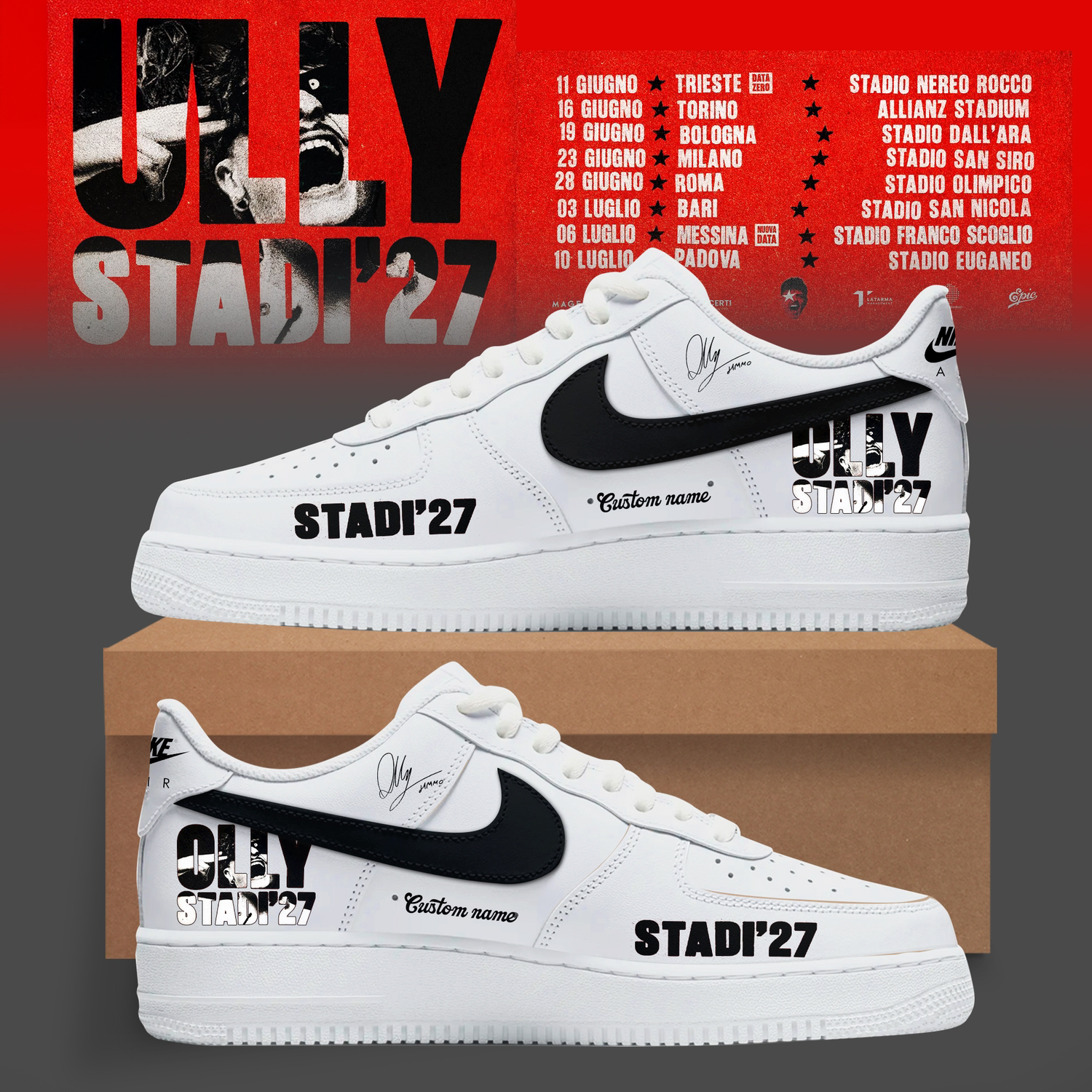Stadi 2027 Tour Premium 3D Air Force One Sneakers Limited Edition