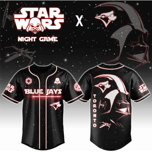 Star Wars Darth Vader Blue Jays Night Game Baseball Jersey Shirt Black Custom Fan Apparel Gift for Fans