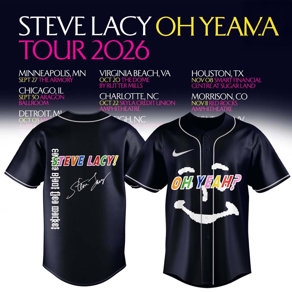 Steve Lacy Oh Yeah Tour Signature Baseball Jersey 2026 Concert Fan Apparel 2 - Unicasport Steve Lacy Oh Yeah Tour Signature Baseball Jersey 2026 Concert Fan Apparel