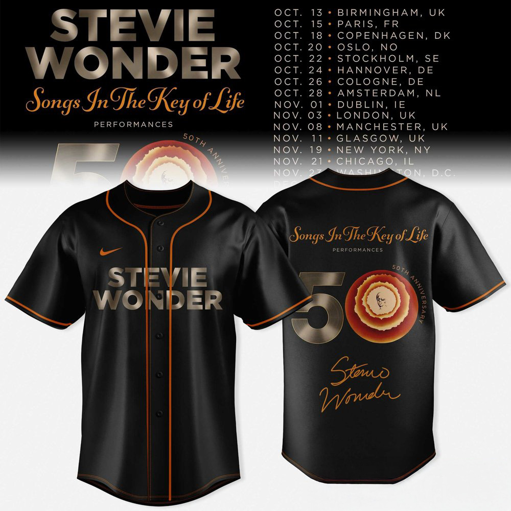 Stevie Wonder Songs In The Key Of Life 50th Anniversary Us Tour Baseball Jersey Fanwear Collection 2 - Unicasport Stevie Wonder Songs In The Key Of Life 50th Anniversary Us Tour Baseball Jersey Fanwear Collection