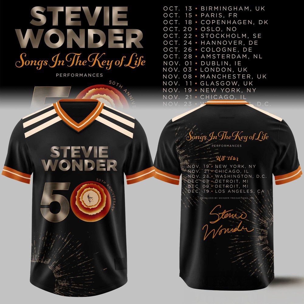 Stevie Wonder Songs In The Key Of Life 50th Anniversary Us Tour Football Jersey Game Day Apparel 1 - Unicasport Stevie Wonder Songs In The Key Of Life 50th Anniversary Us Tour Football Jersey Game Day Apparel
