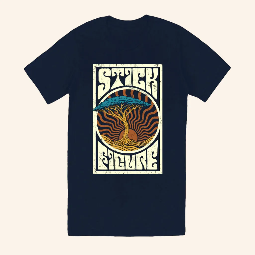 Stick Figure Merch Sunrise Tree TShirt Unique Birthday Gift For Husband
