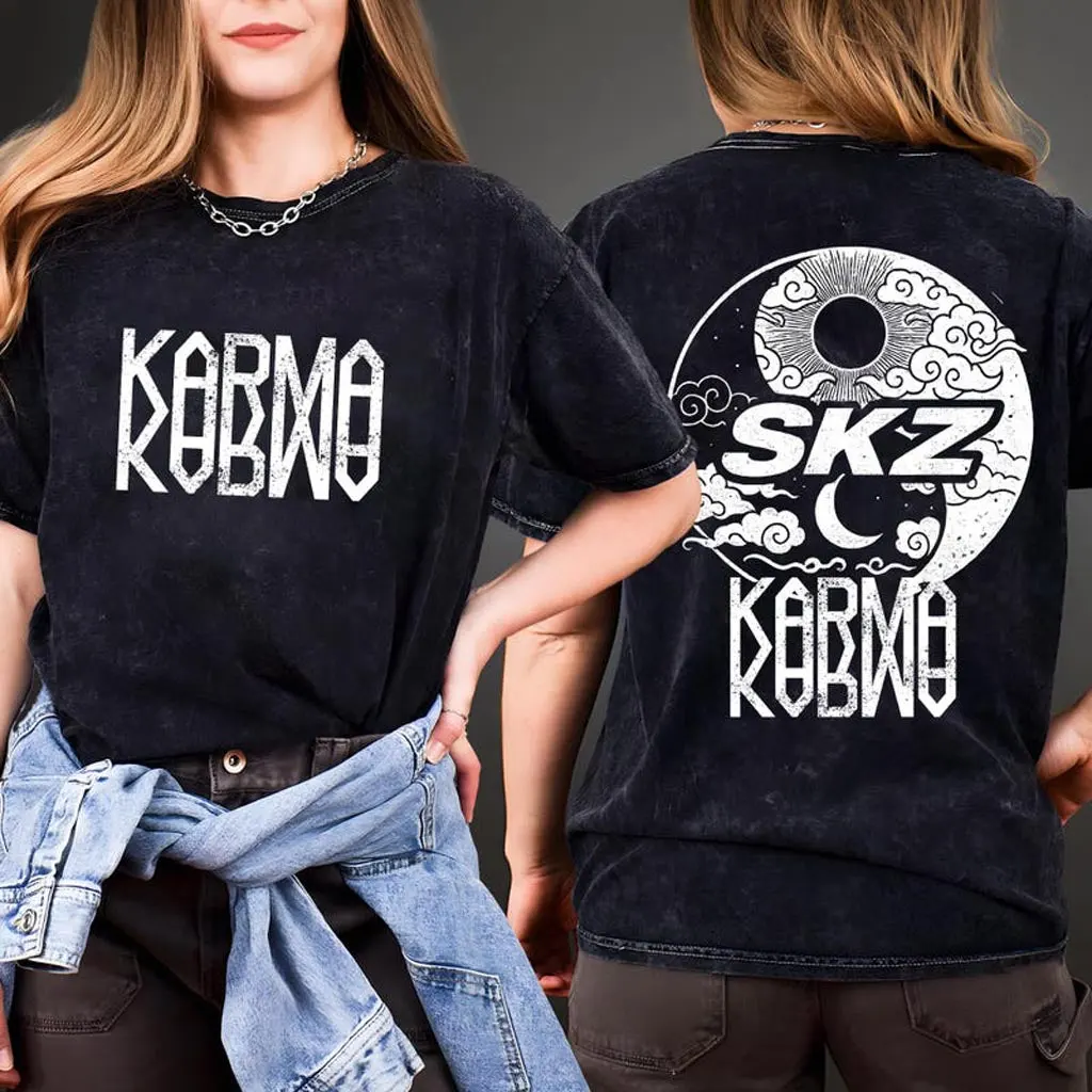 Stray Kids Domiate Mineral Wash Shirt Stray Kids Karma Mineral TShirt Stray Kids Merch 1