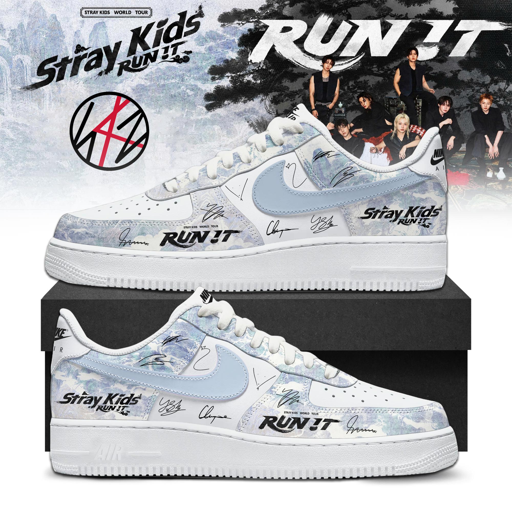Stray Kids Run It World Tour 2026 Premium Signature AF1 Sneakers