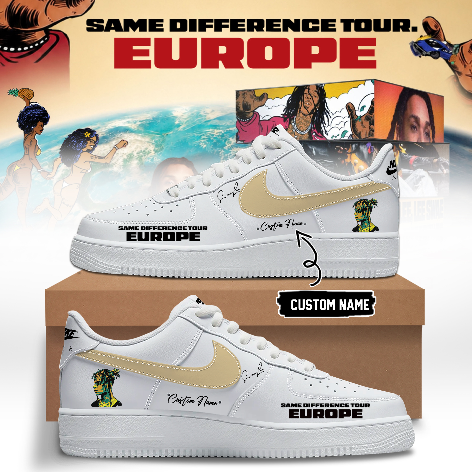 Swae Lee Same Difference Tour Europe Limited Edition Signature Athletic Sneakers Premium Edition