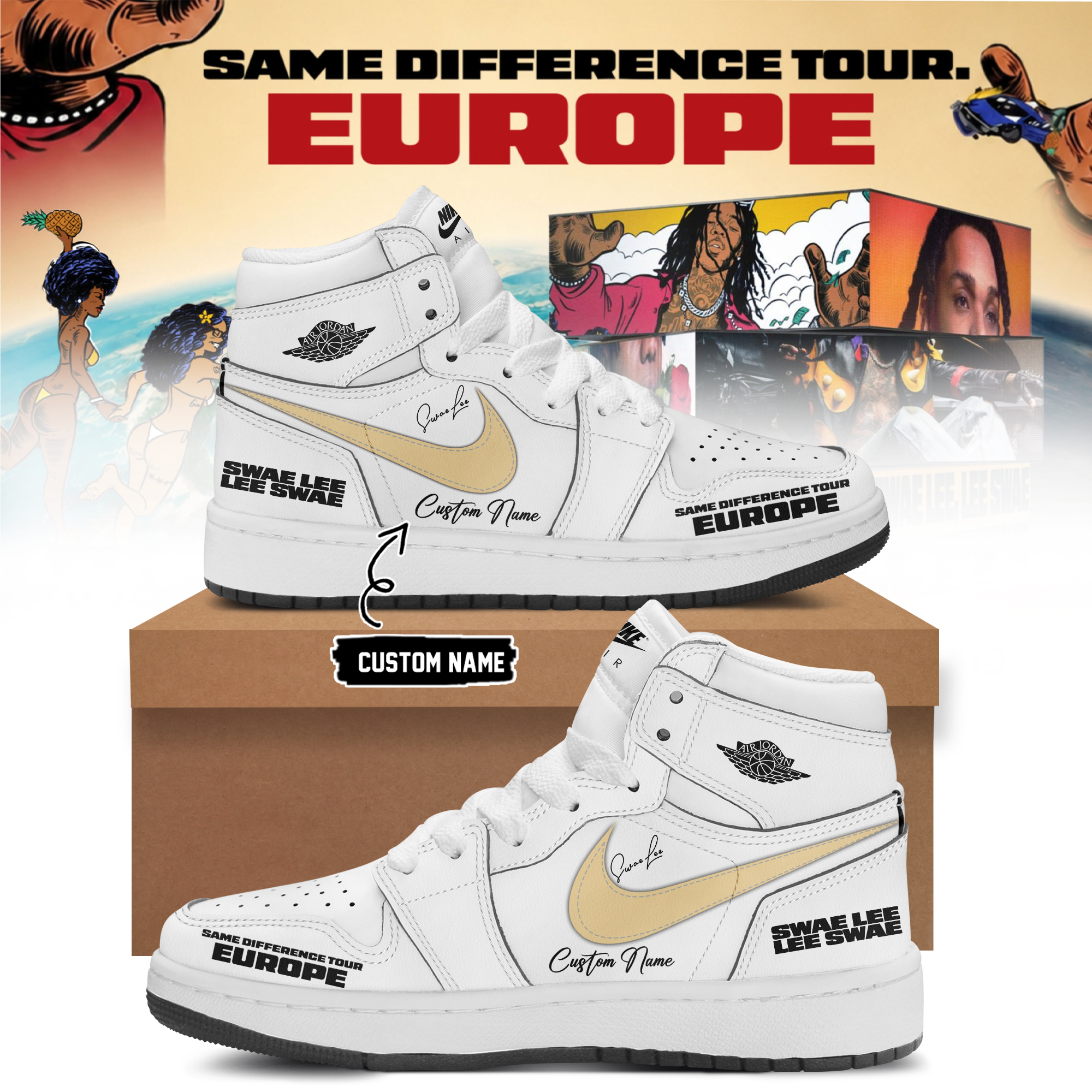 Swae Lee Same Difference Tour Europe Limited Edition Signature Casual Sneakers Collector Version