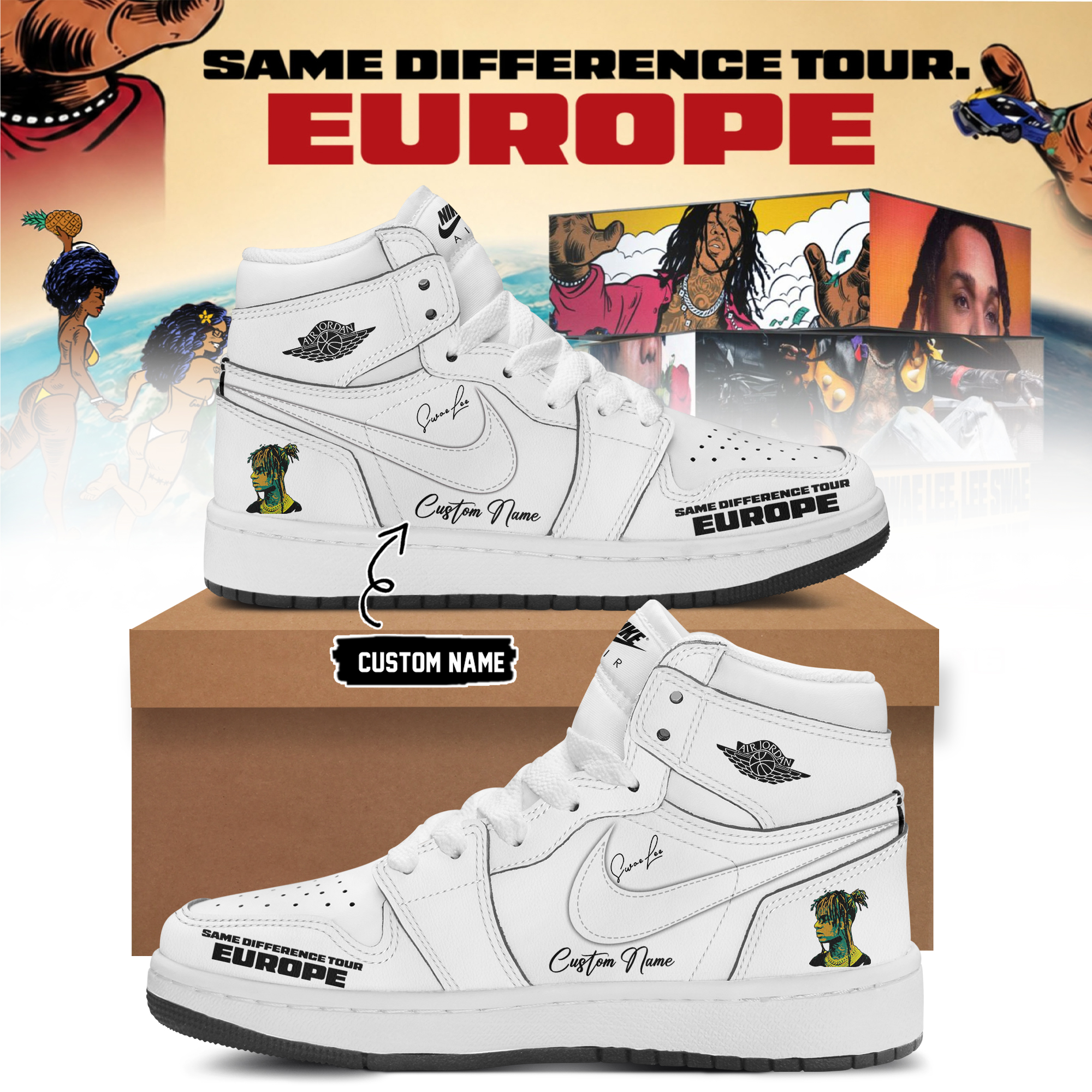 Swae Lee Same Difference Tour Europe Limited Edition Signature Everyday Sneakers Premium Edition
