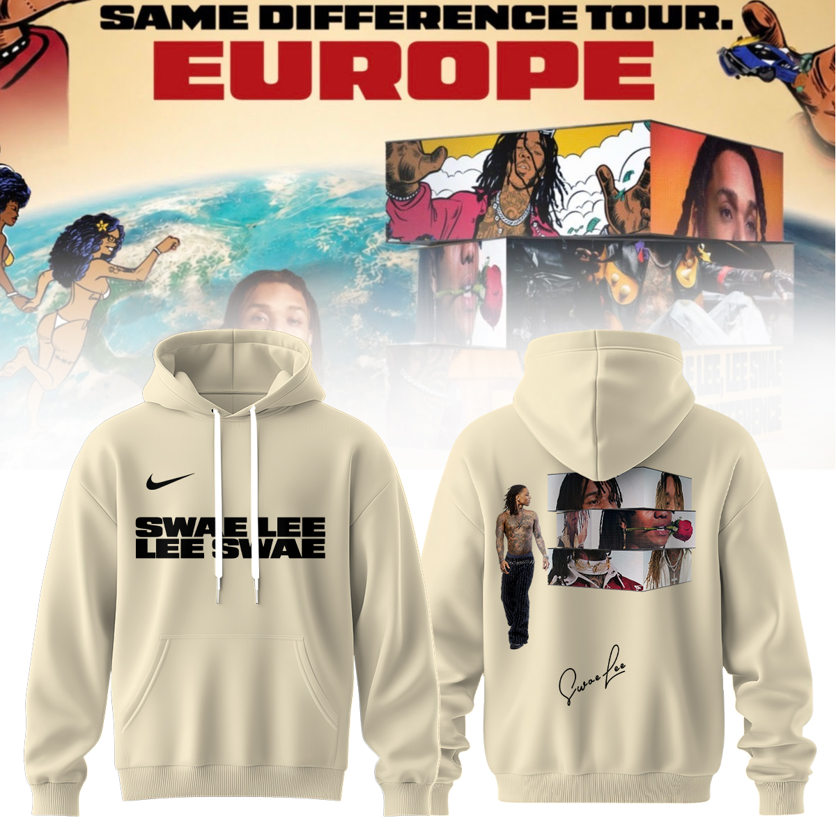 Swae Lee Same Difference Tour Europe Limited Edition Signature Hoodie Classic Version