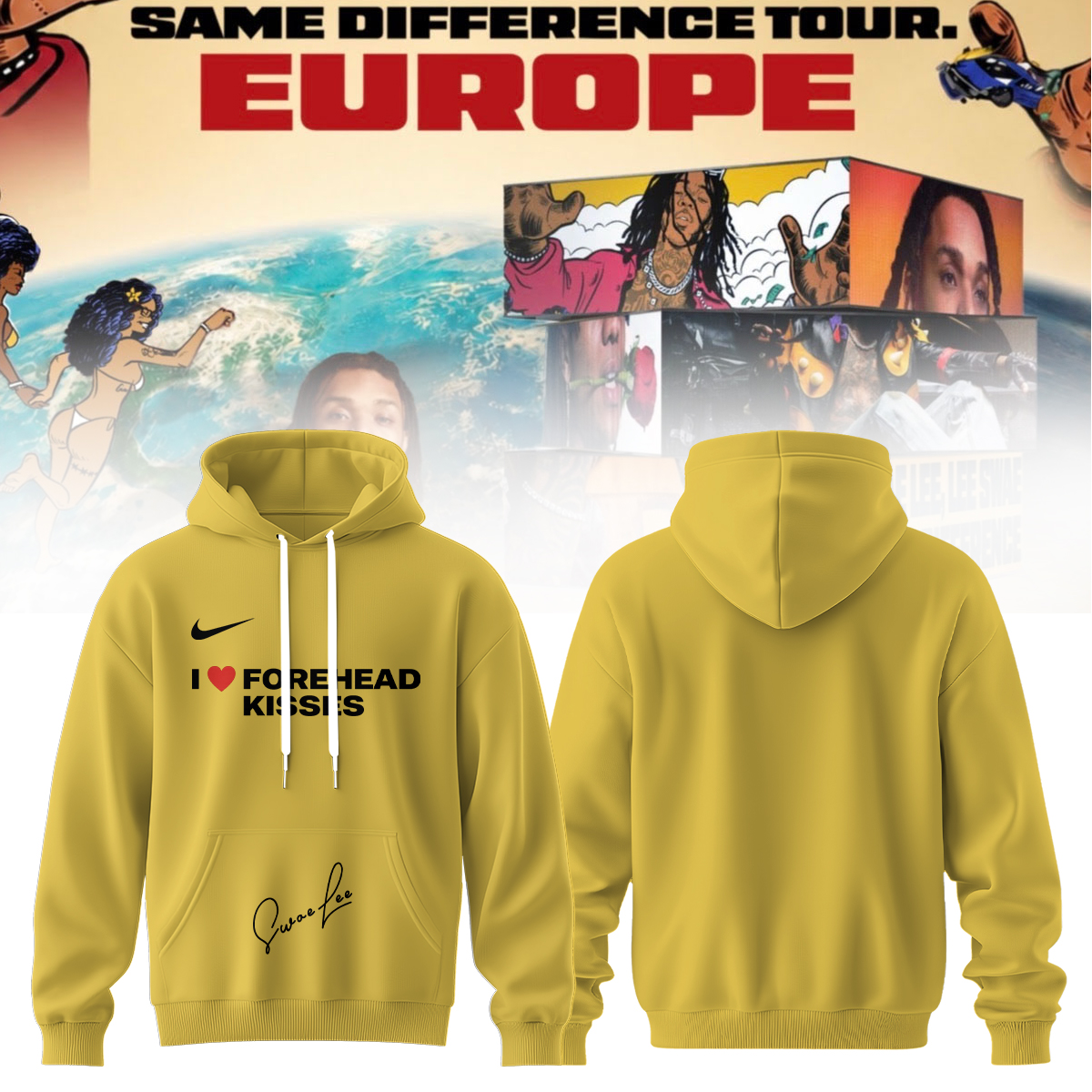 Swae Lee Same Difference Tour Europe Limited Edition Signature Hoodie Fan Favorite Version