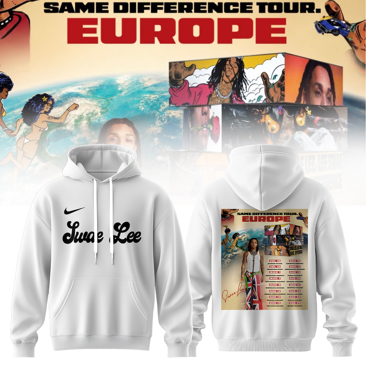 Swae Lee Same Difference Tour Europe Limited Edition Signature Hoodie Performance Version