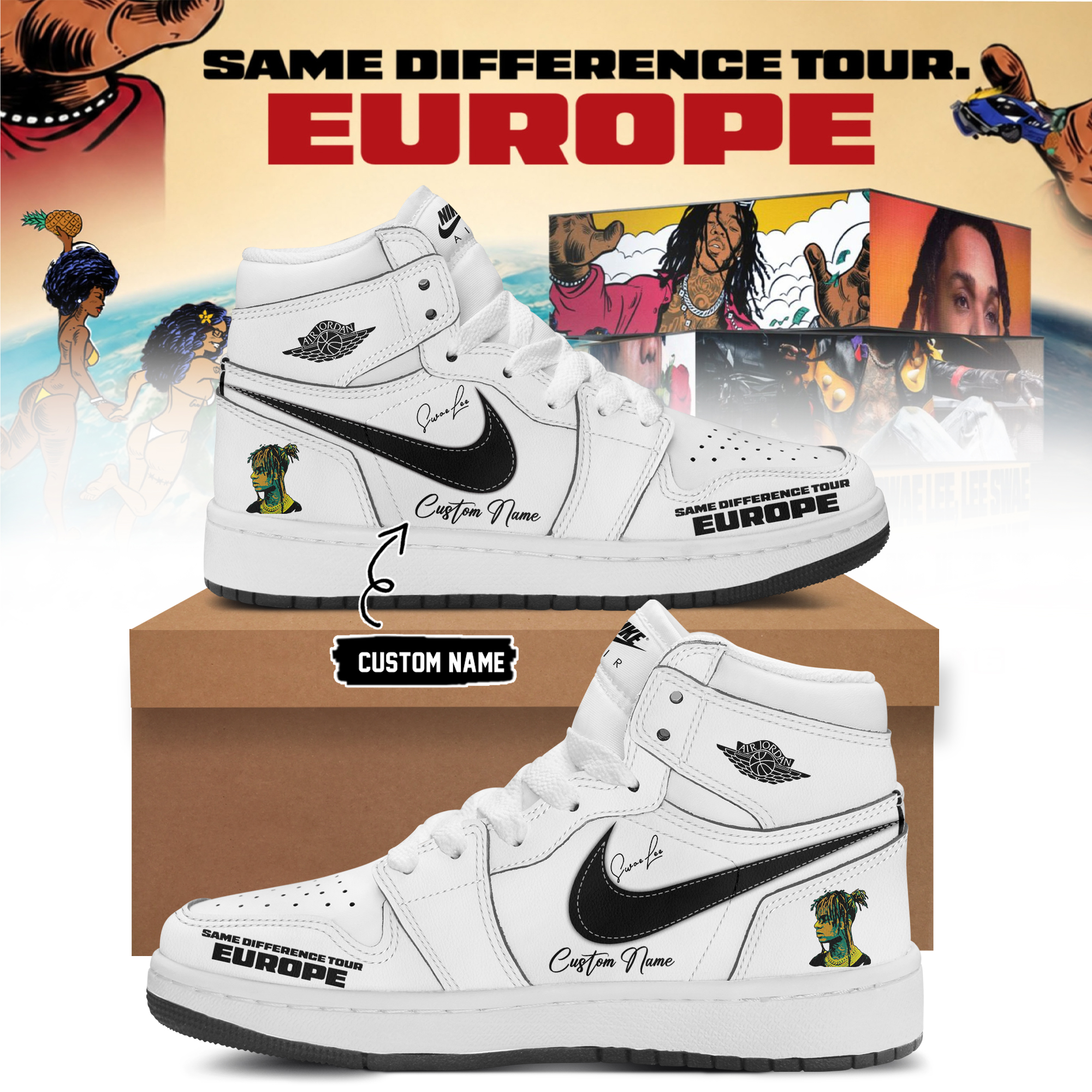 Swae Lee Same Difference Tour Europe Limited Edition Signature Lifestyle Sneakers Collector Edition