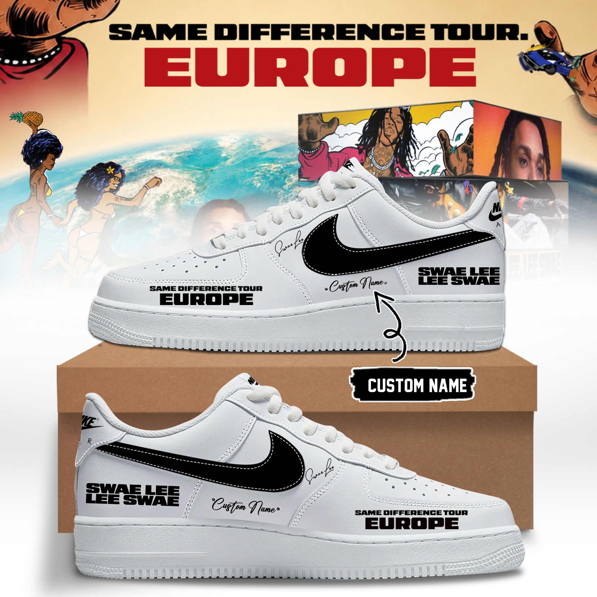 Swae Lee Same Difference Tour Europe Limited Edition Signature Lifestyle Sneakers Fan Edition