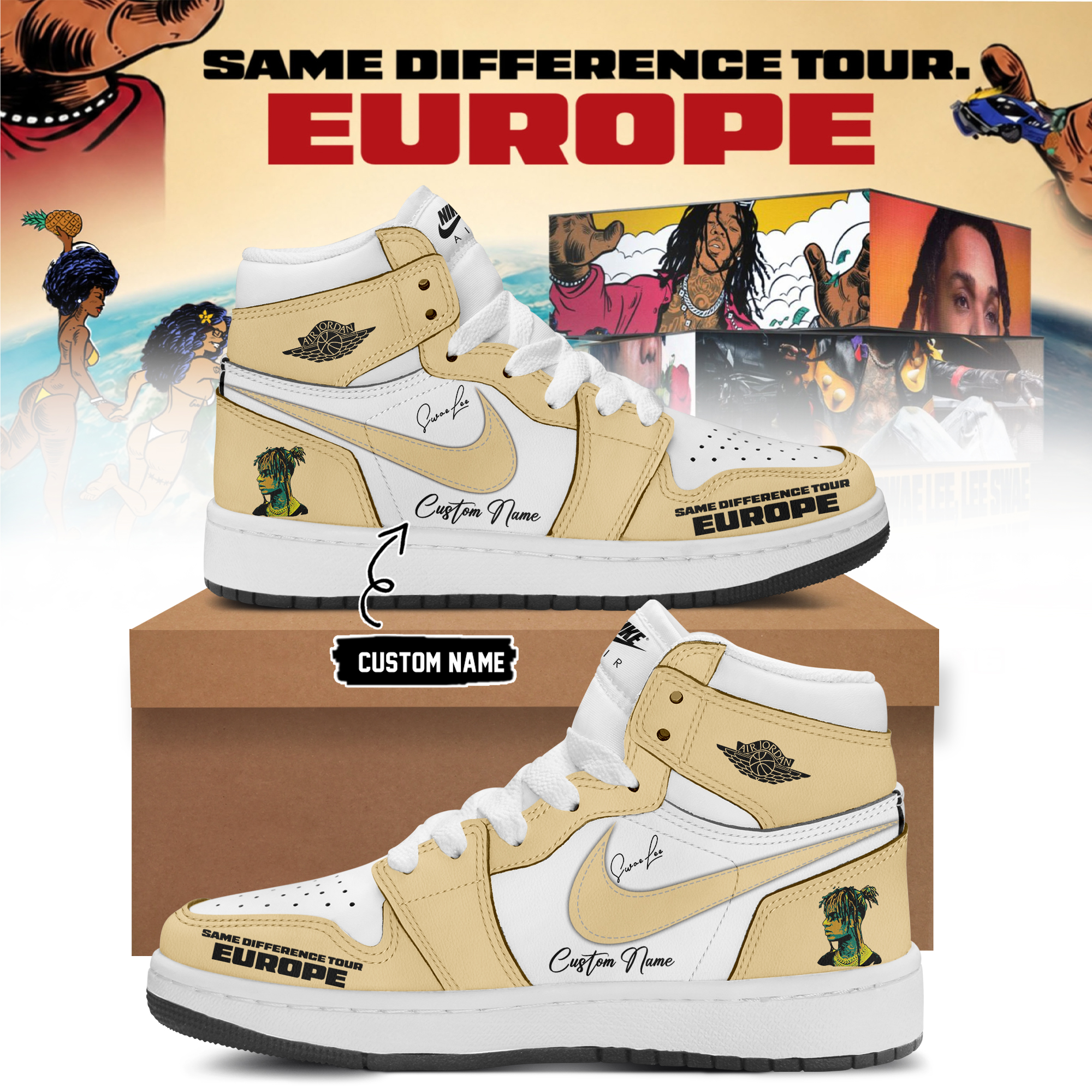 Swae Lee Same Difference Tour Europe Limited Edition Signature Skate Shoes Classic Version