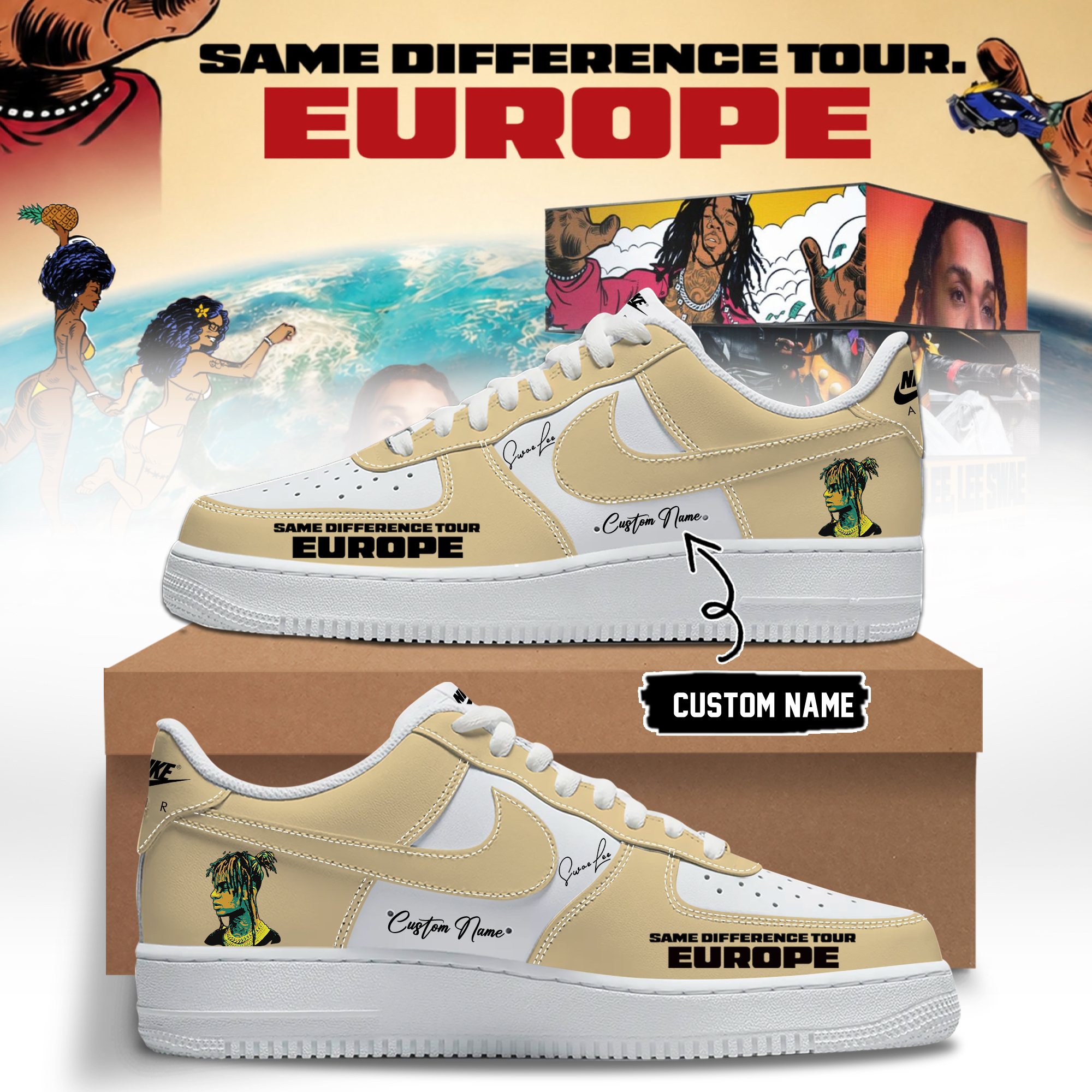Swae Lee Same Difference Tour Europe Limited Edition Signature Skate Shoes Signature Version