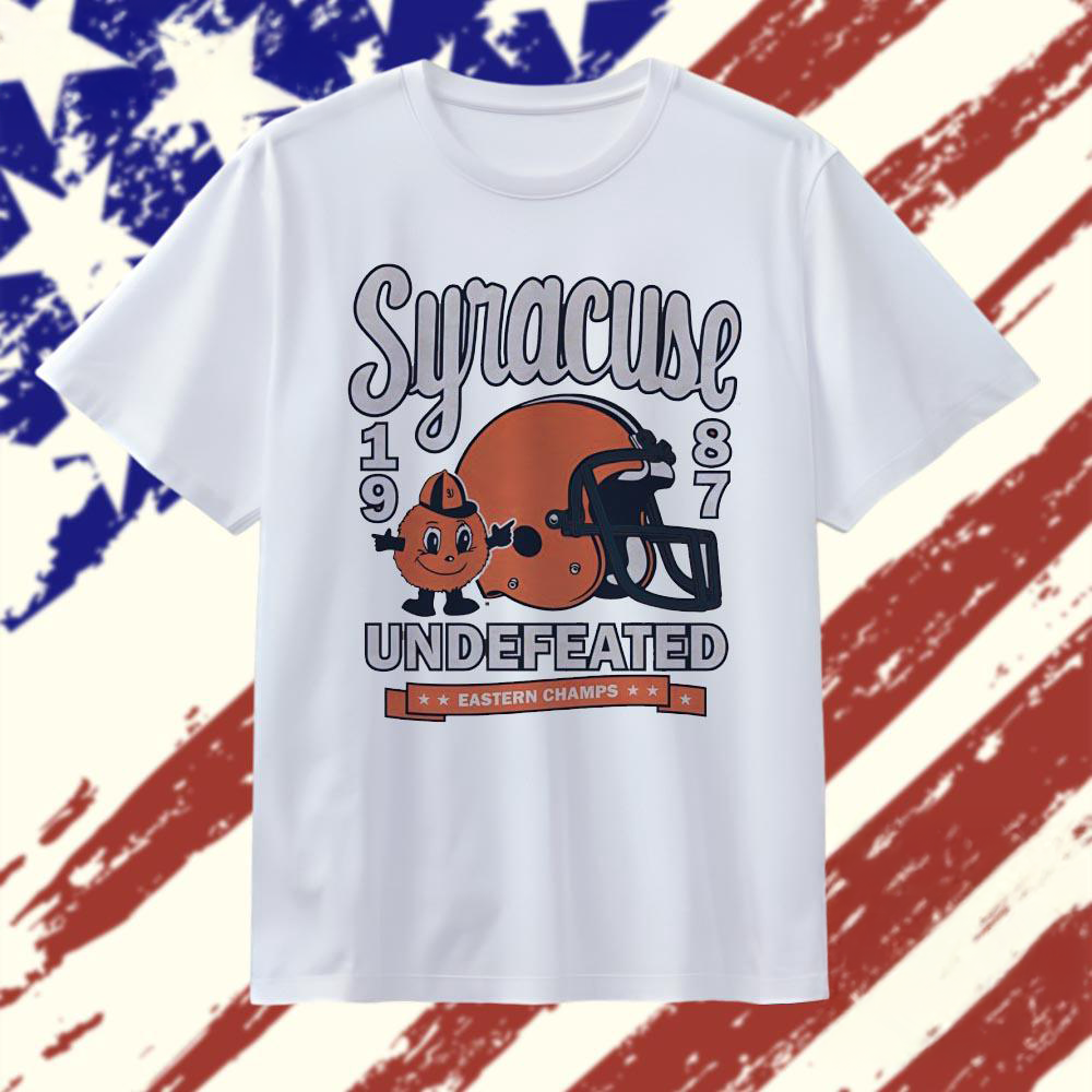 Syracuse Orange 1987 Undefeated Eastern Champs Football Helmet Graphic T Shirt