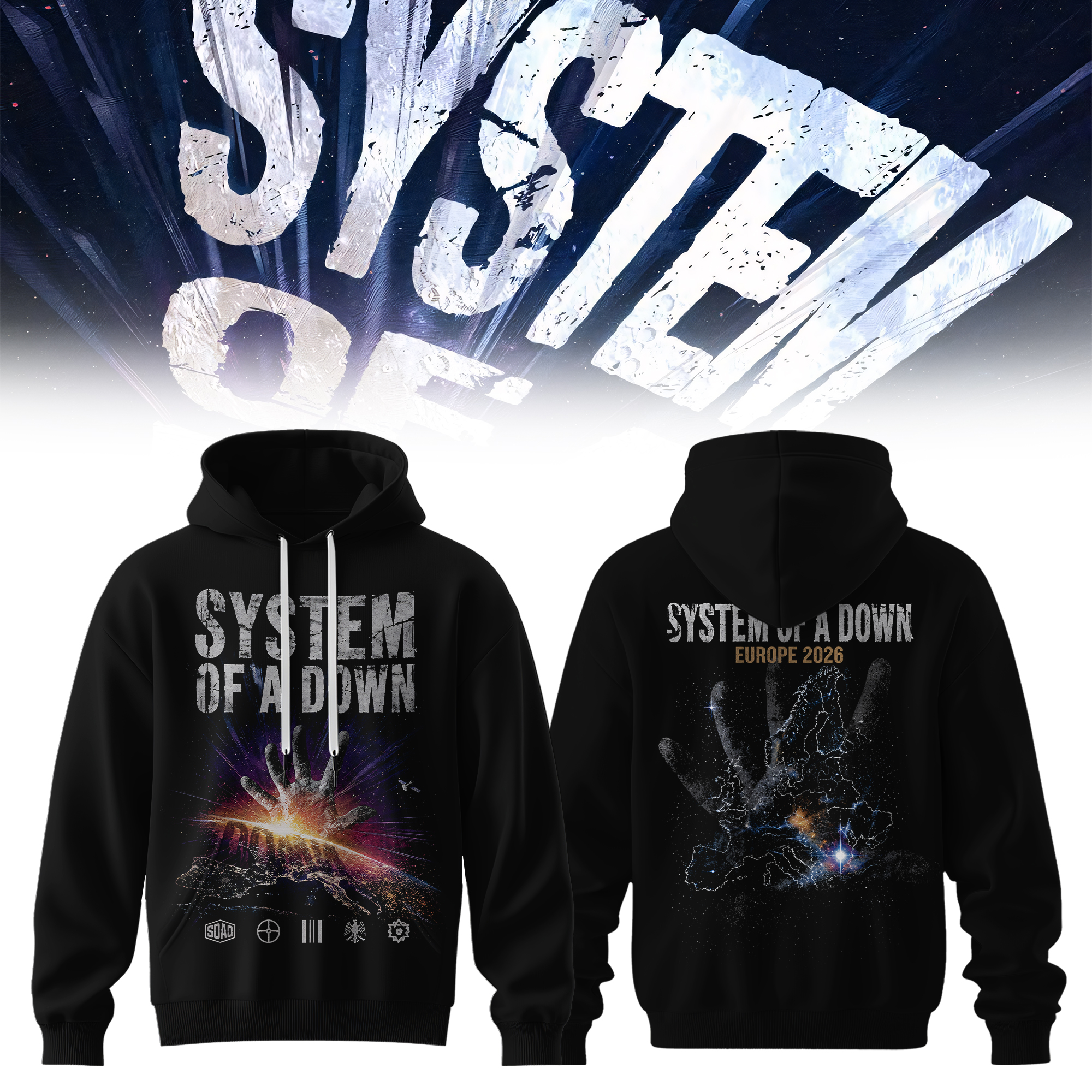 System Of A Down Europe 2026 Tour Collection Exclusive Rock Music Hoodie