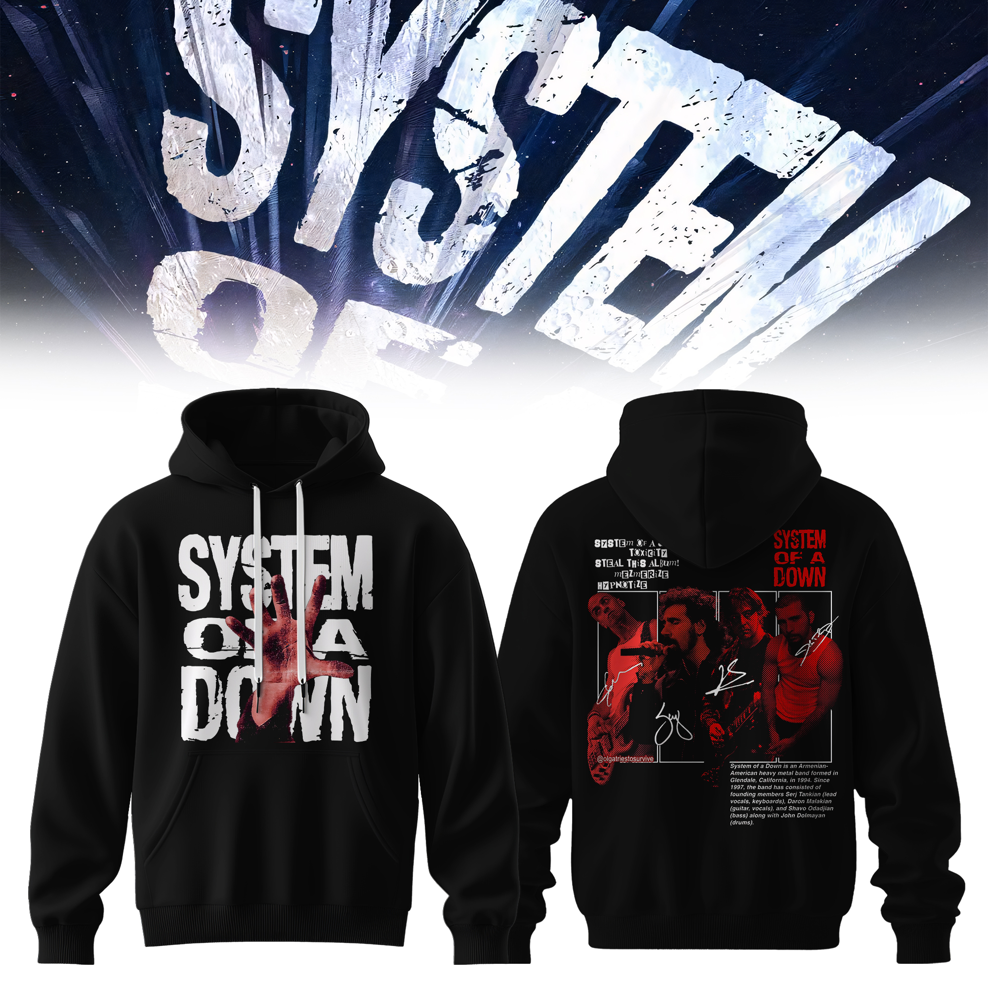 System Of A Down Europe 2026 Tour Collection Vintage Band Hoodie