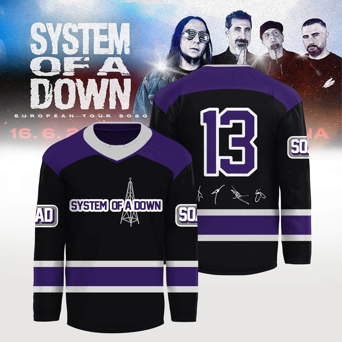 System Of A Down Europe Tour 2026 Official Tour Jersey Collection