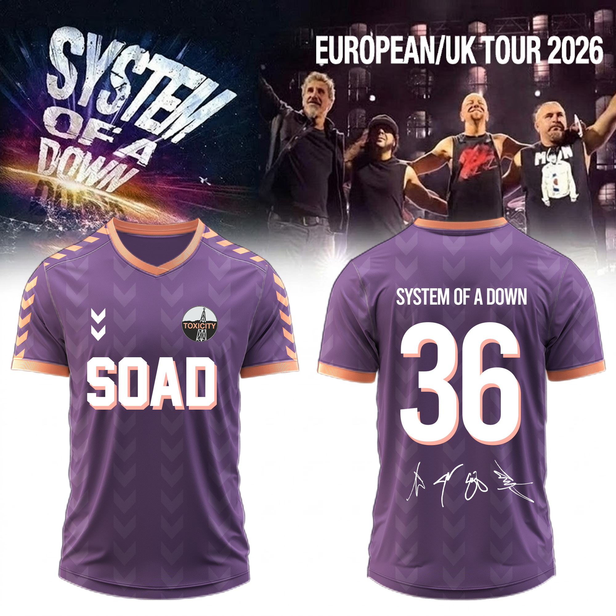 System Of A Down Europe UK Stadium Tour 2026 Collector Fan Jersey