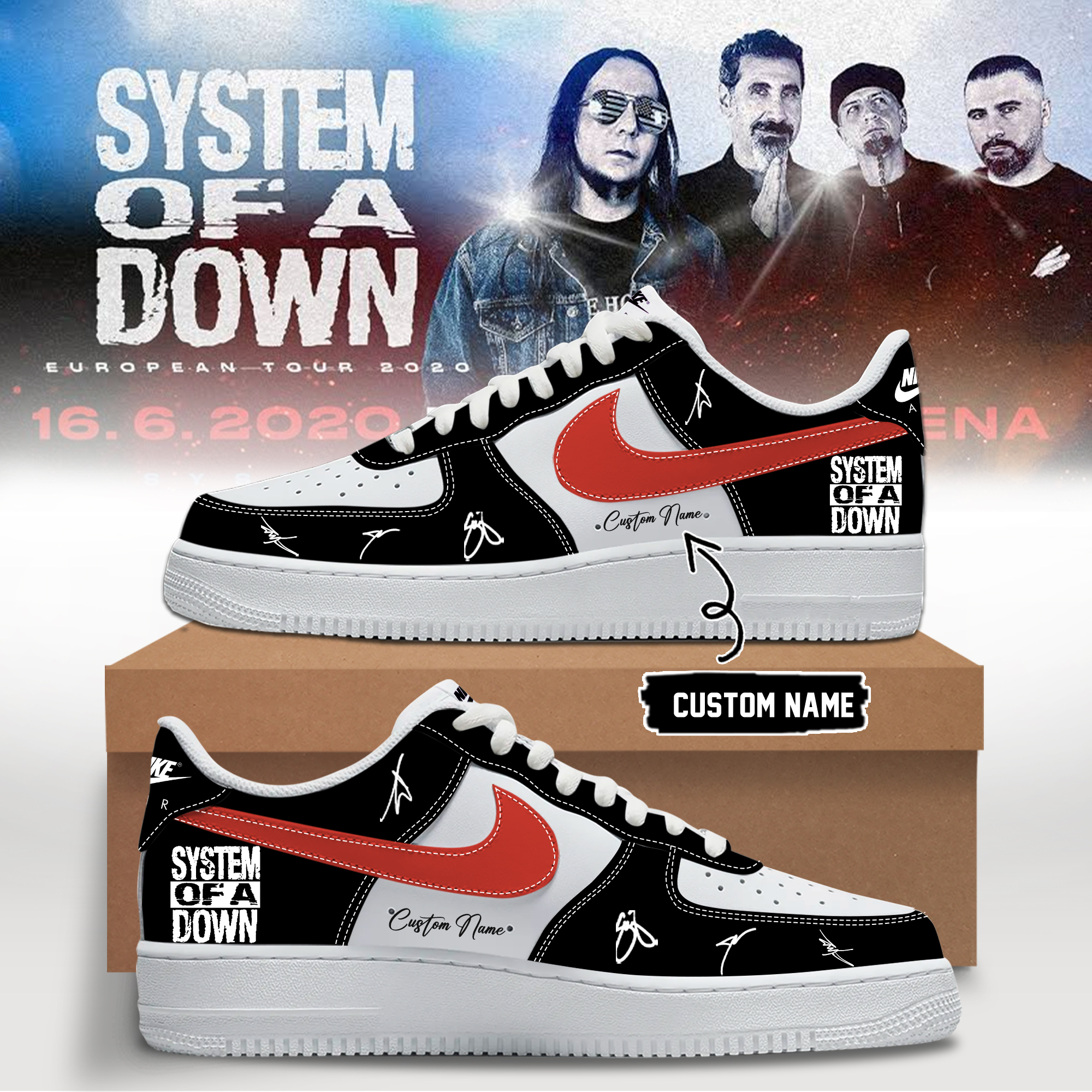 System Of A Down Europe UK Stadium Tour 2026 Collector Signature Sneakers